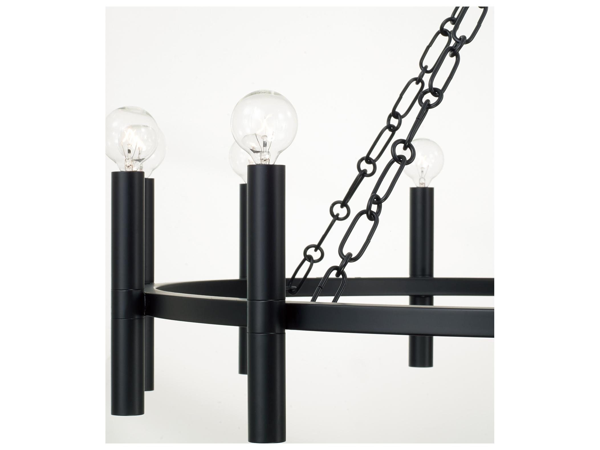 Capital Lighting Winton 12-light Matte Black Candelabra Round Chandelier