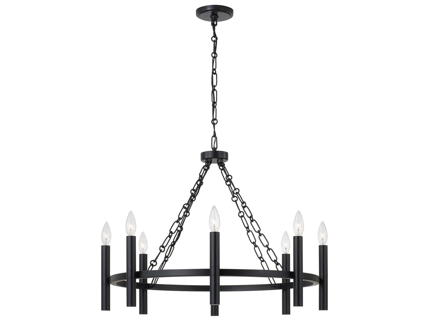 Capital Lighting Winton 8-light Matte Black Candelabra Round Chandelier