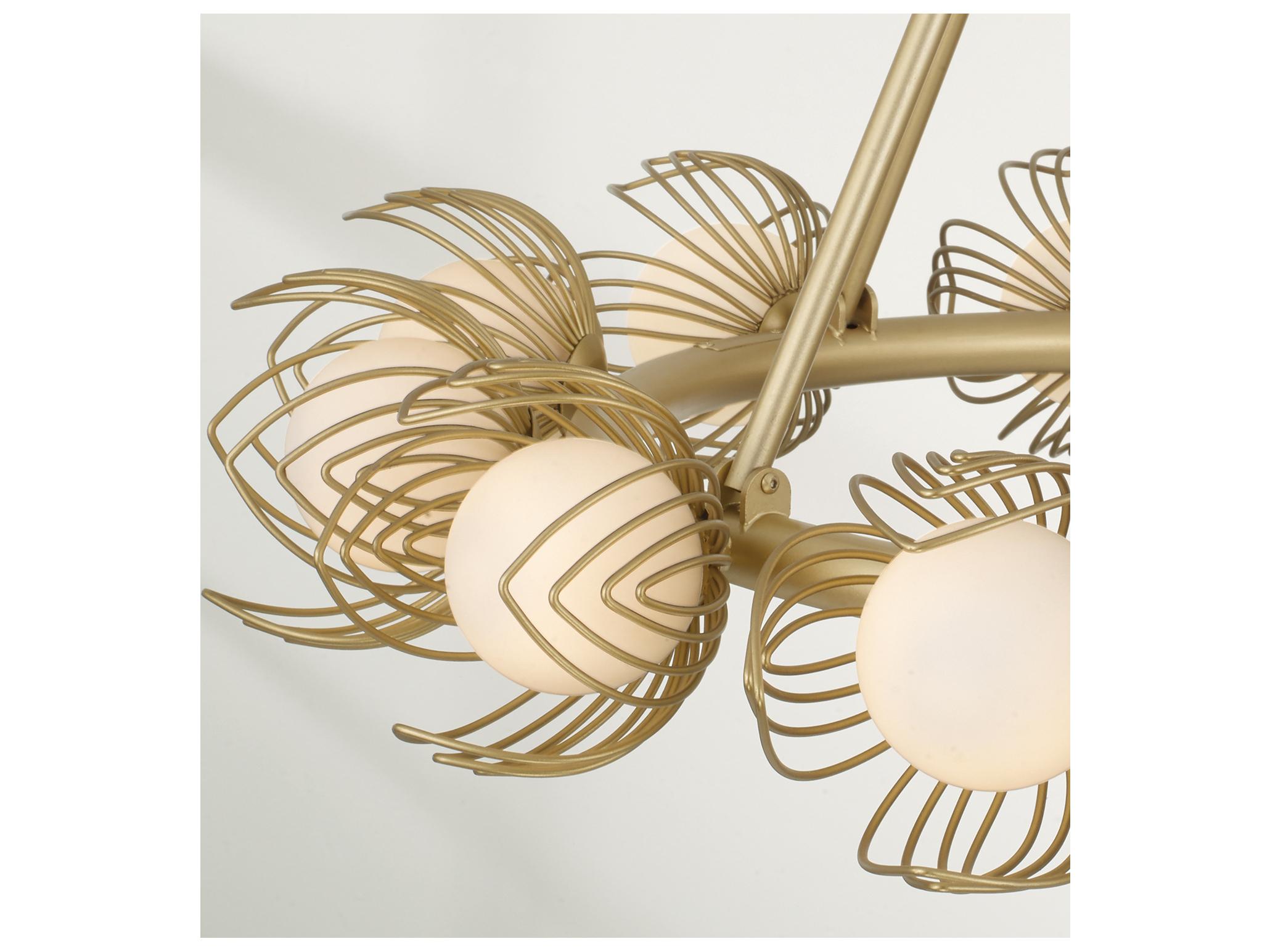 Capital Lighting Flora 12-light Buffed Gold Globe Round Chandelier