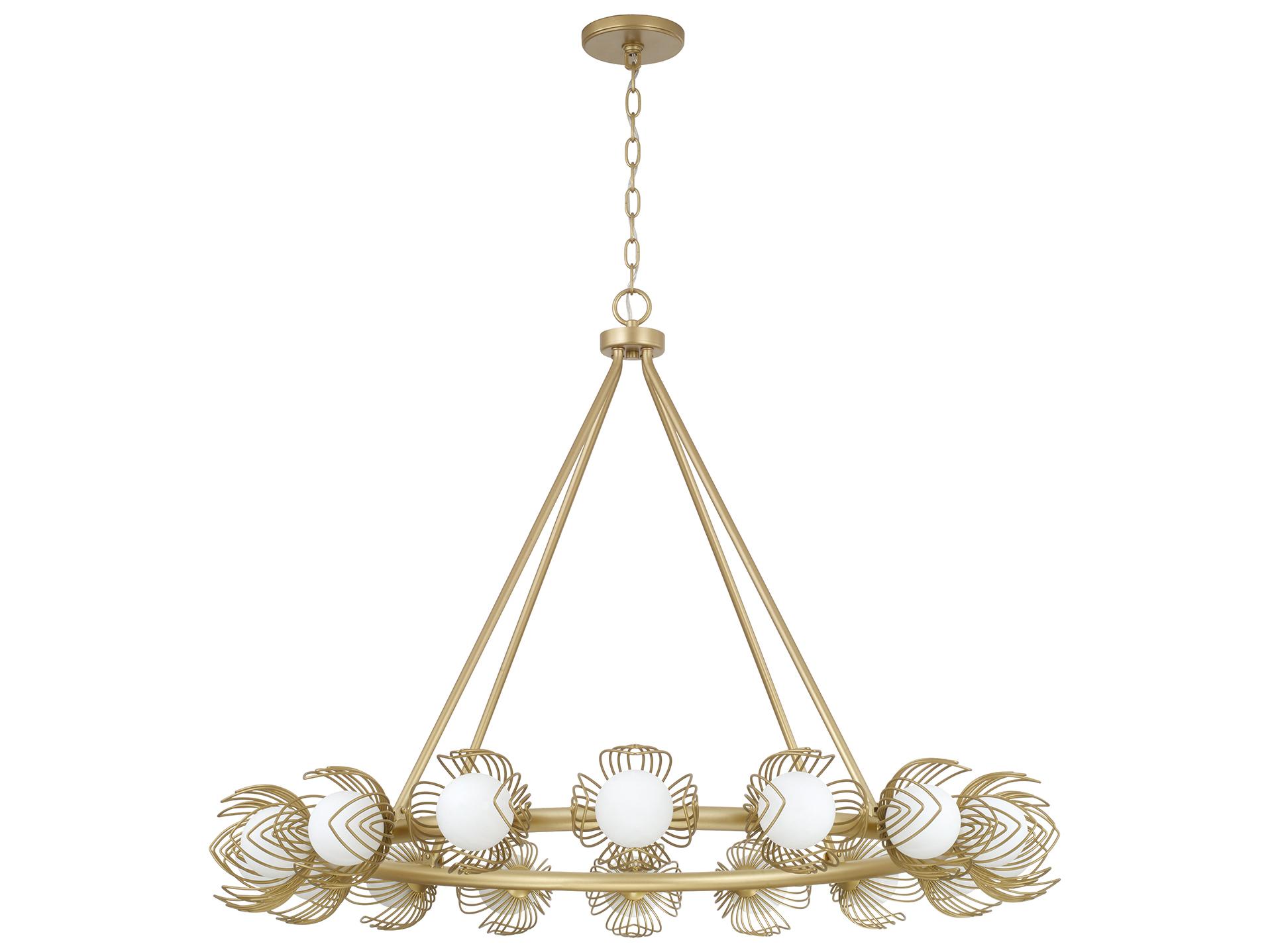 Capital Lighting Flora 16-light Buffed Gold Globe Round Chandelier