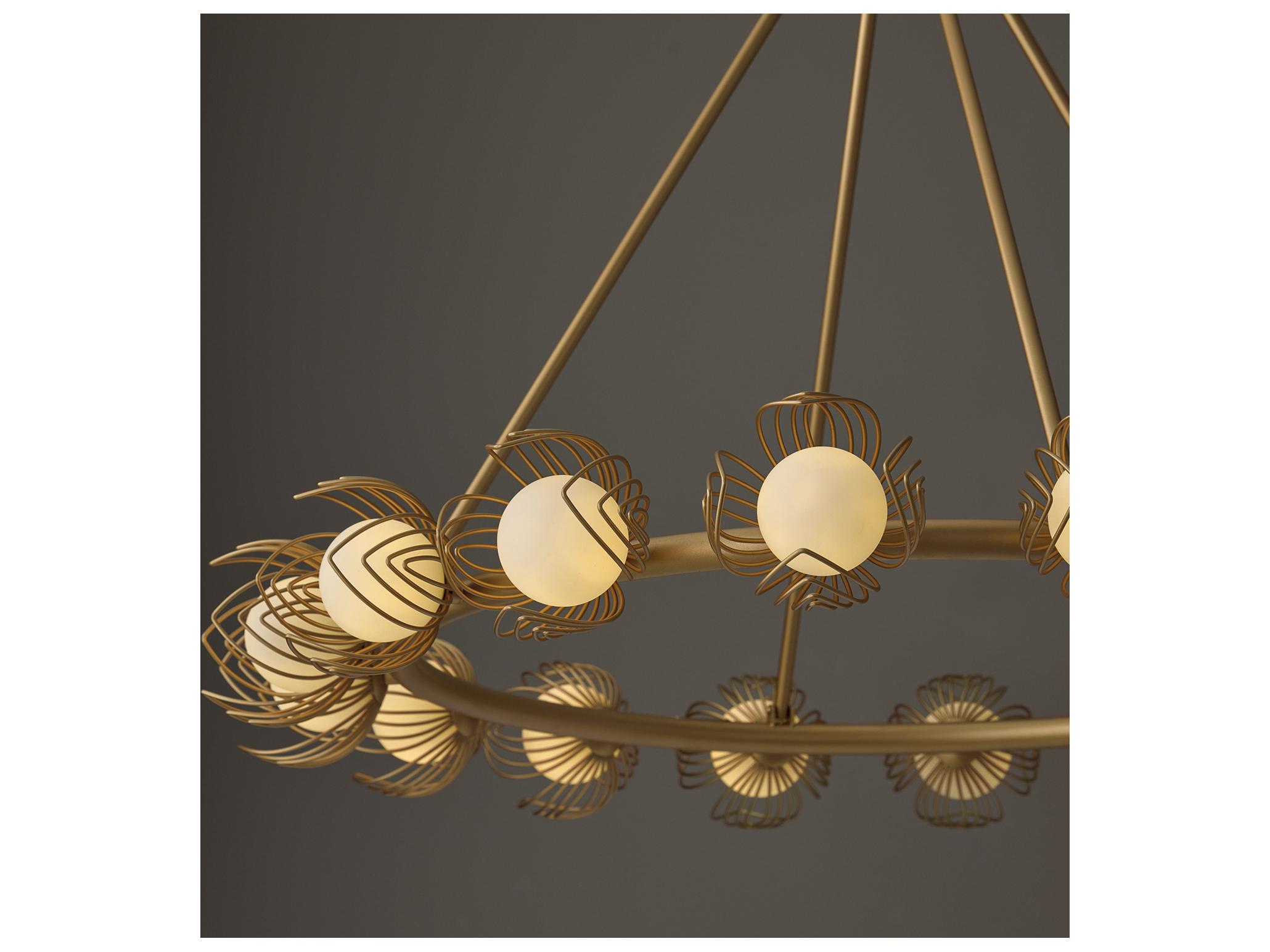 Capital Lighting Flora 16-light Buffed Gold Globe Round Chandelier