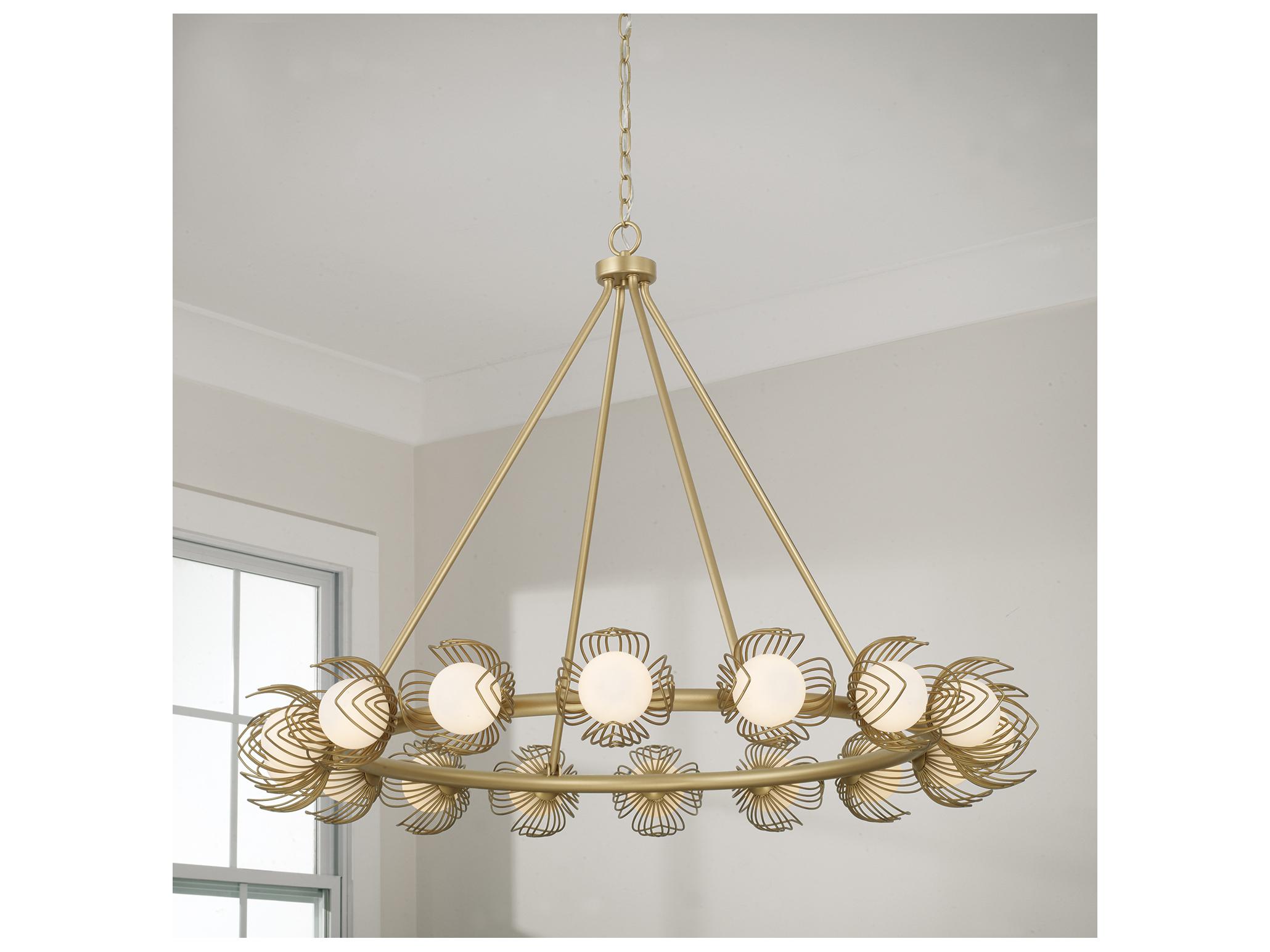 Capital Lighting Flora 16-light Buffed Gold Globe Round Chandelier