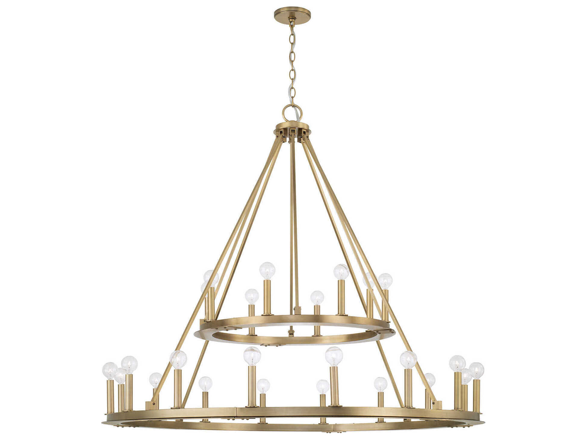 Capital Lighting Pearson 24-Light Aged Brass Candelabra Round Tiered Chandelier