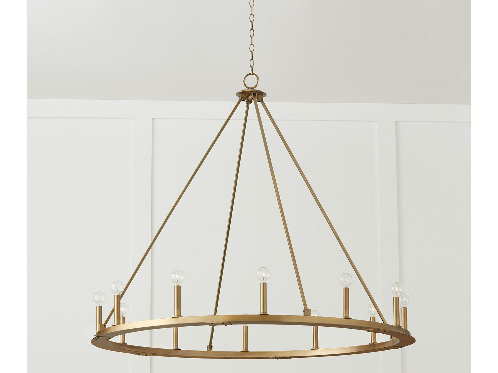 Capital Lighting Pearson 12-Light Aged Brass Candelabra Round Chandelier