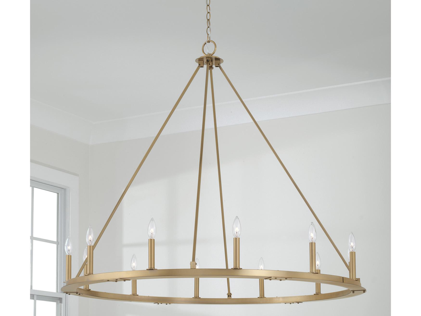 Capital Lighting Pearson 12-Light Aged Brass Candelabra Round Chandelier