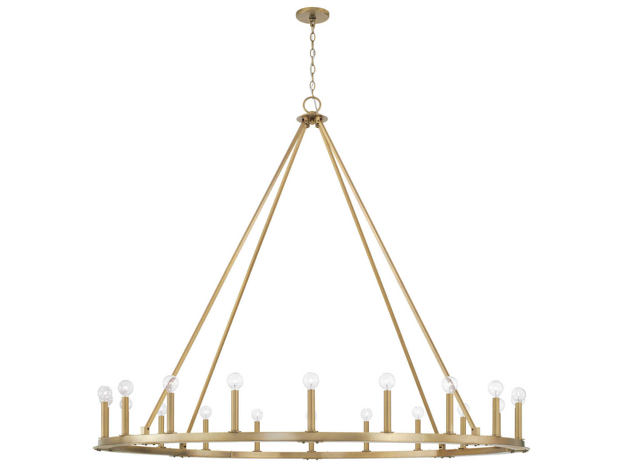 Capital Lighting Pearson 20-Light Aged Brass Candelabra Round Chandelier