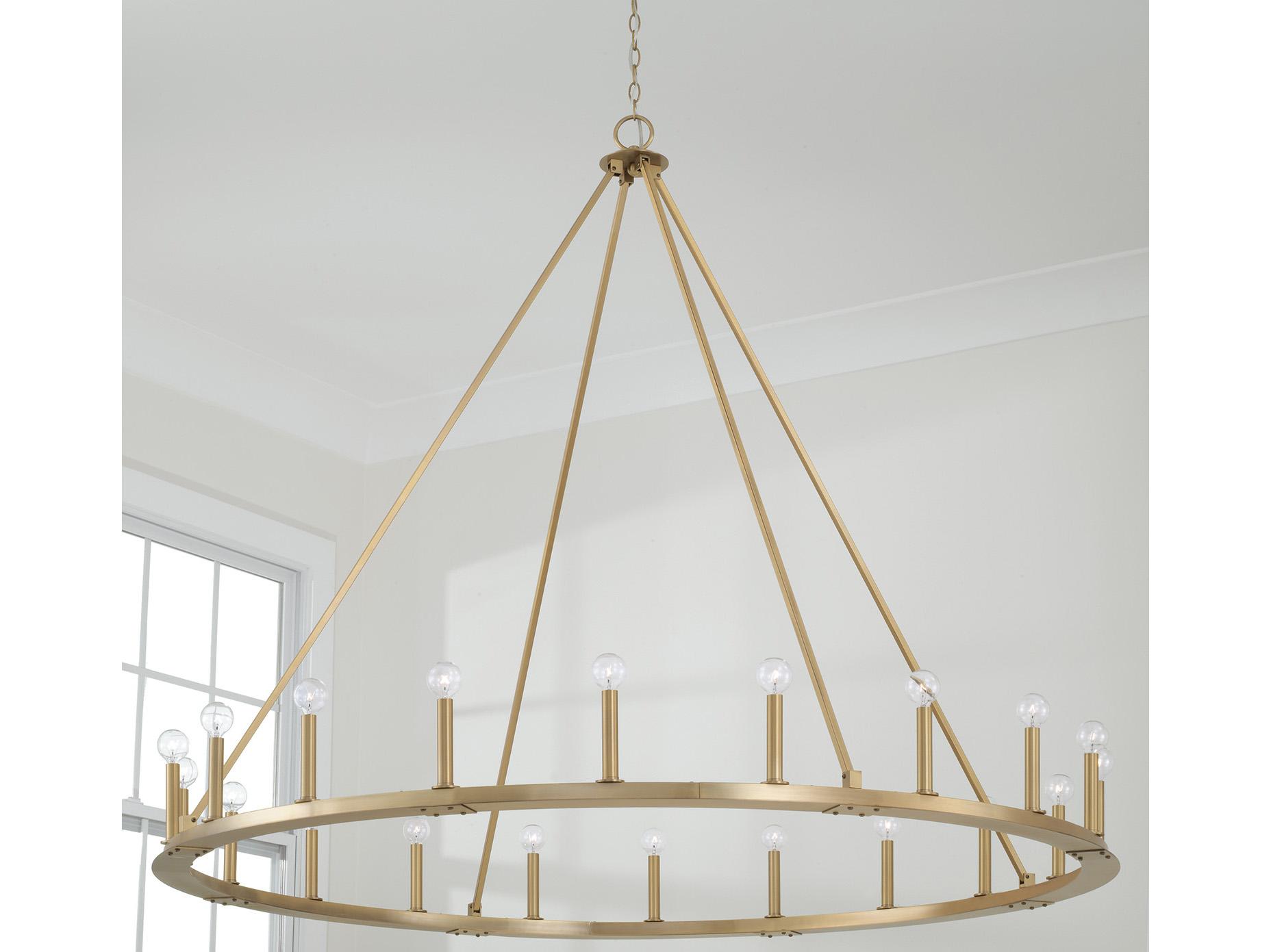 Capital Lighting Pearson 20-Light Aged Brass Candelabra Round Chandelier