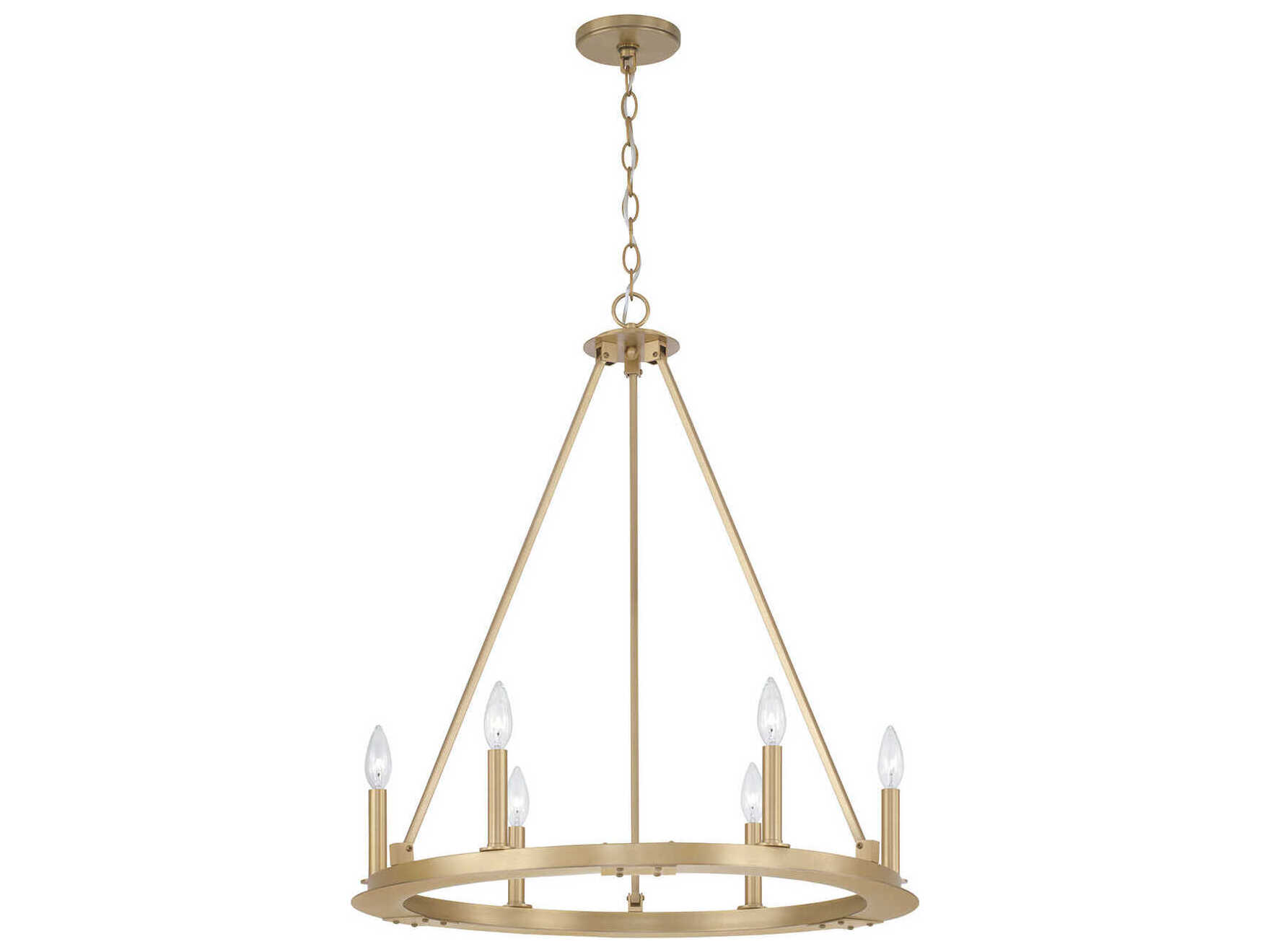 Capital Lighting Pearson 6-Light Aged Brass Candelabra Round Chandelier