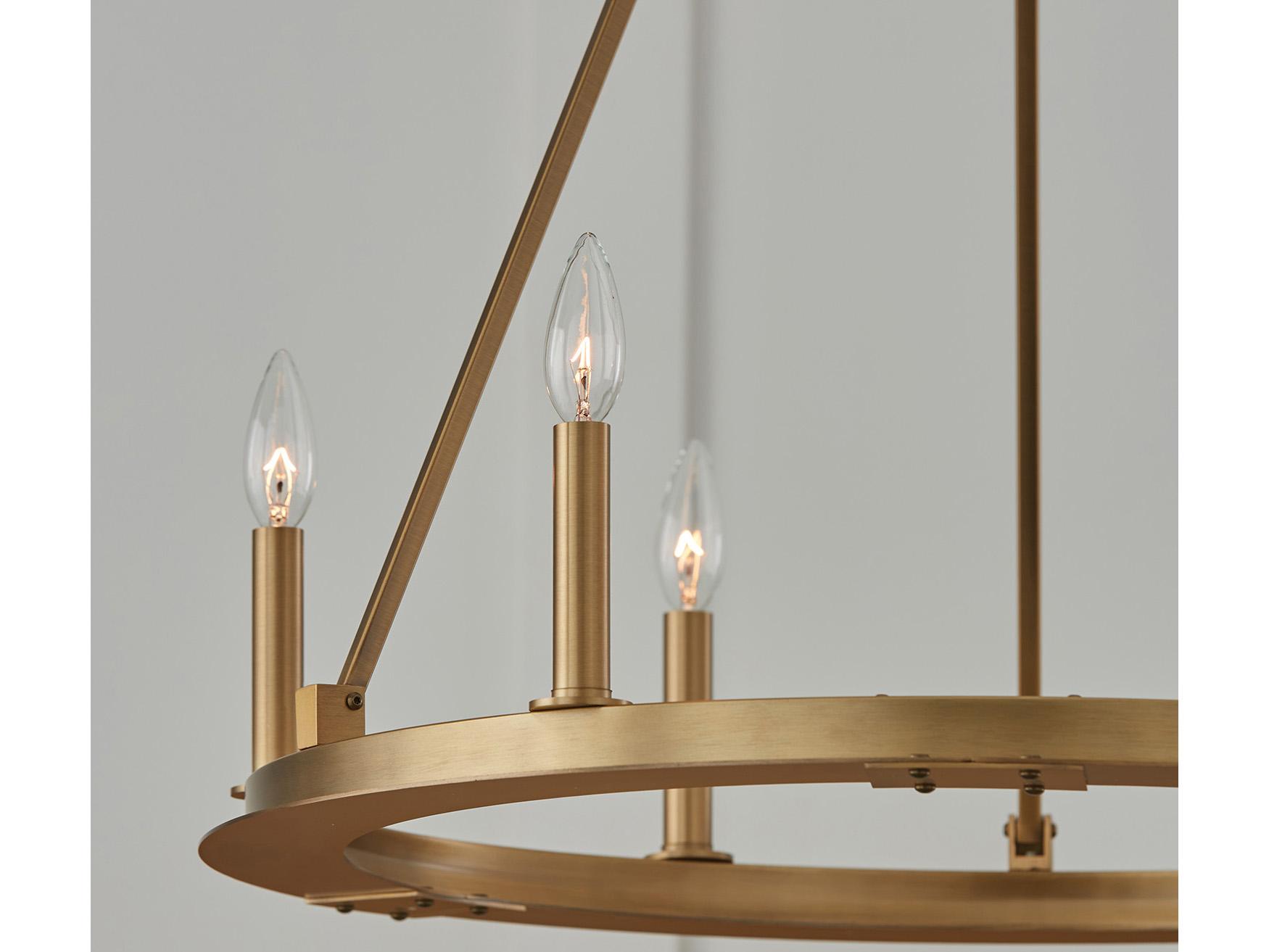 Capital Lighting Pearson 6-Light Aged Brass Candelabra Round Chandelier