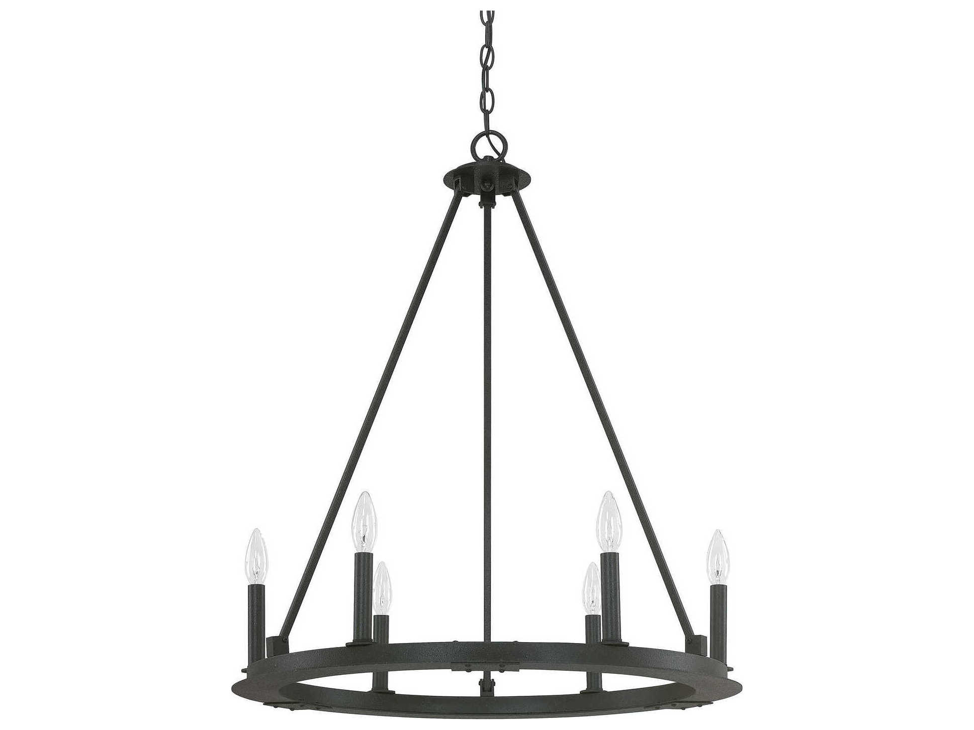 Capital Lighting Pearson 6-Light Black Iron Candelabra Chandelier