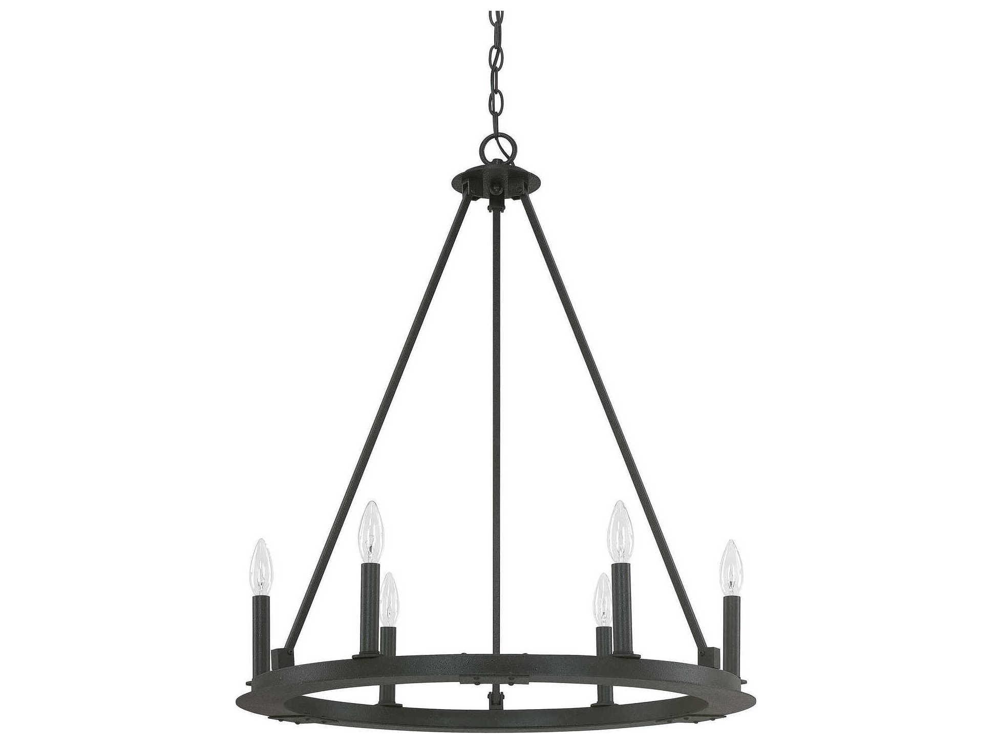 Capital Lighting Pearson 6-Light Black Iron Candelabra Chandelier