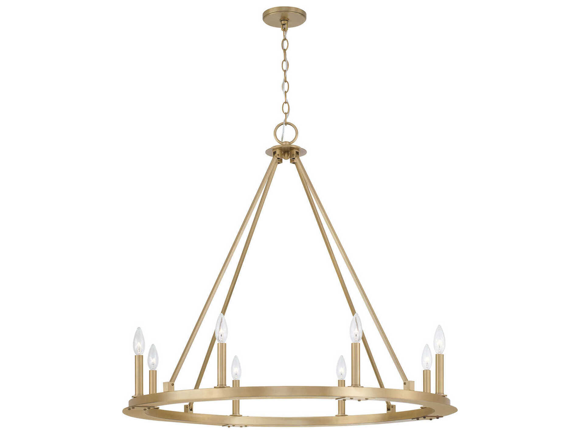 Capital Lighting Pearson 8-Light Aged Brass Candelabra Round Chandelier