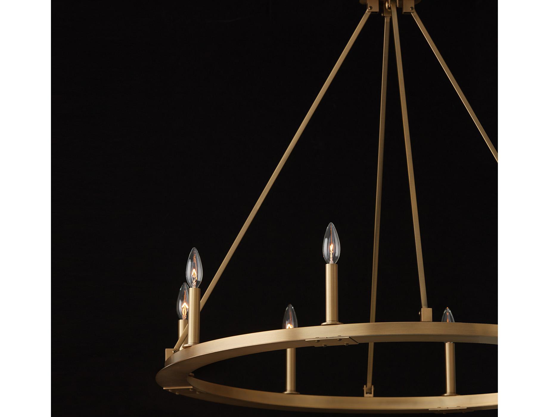 Capital Lighting Pearson 8-Light Aged Brass Candelabra Round Chandelier