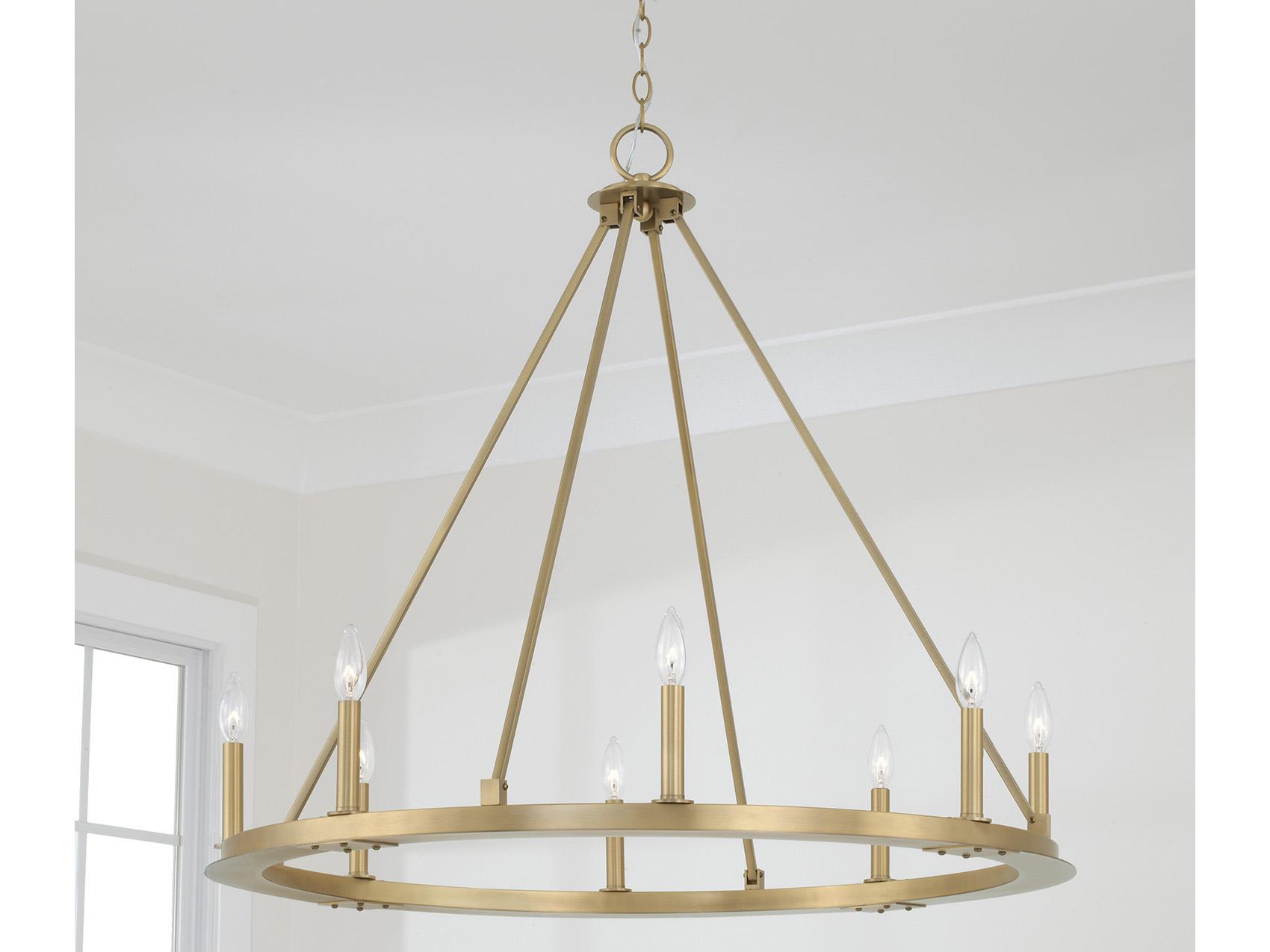 Capital Lighting Pearson 8-Light Aged Brass Candelabra Round Chandelier