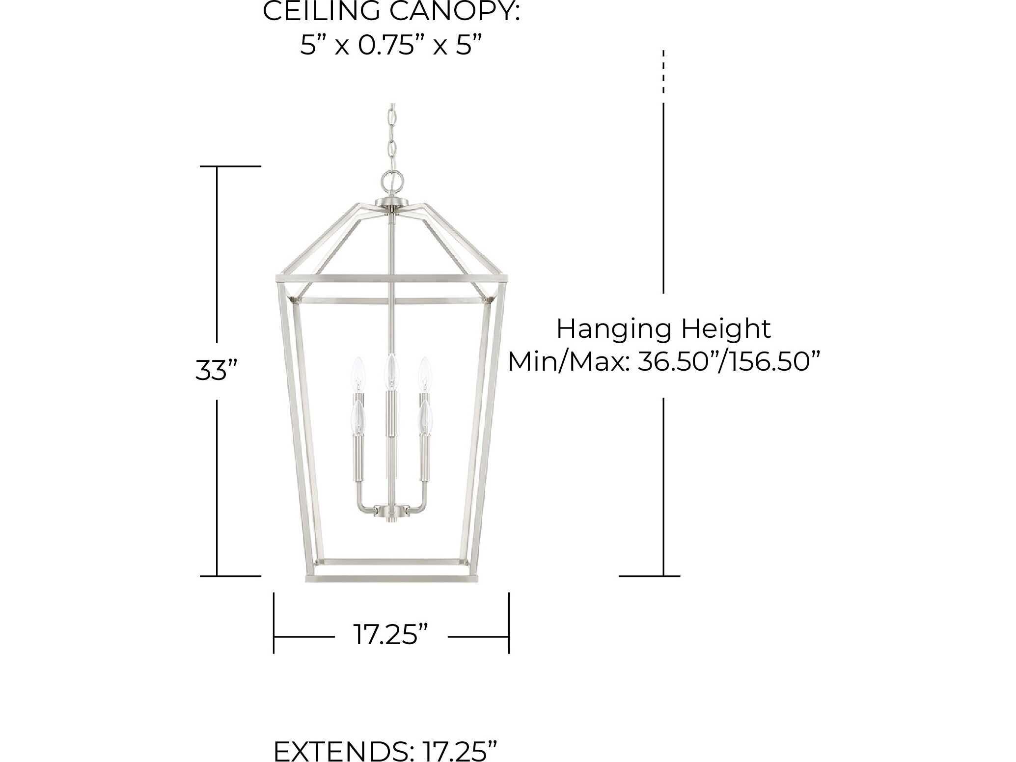 Capital Lighting Birch 6-Light Brushed Nickel Pendant