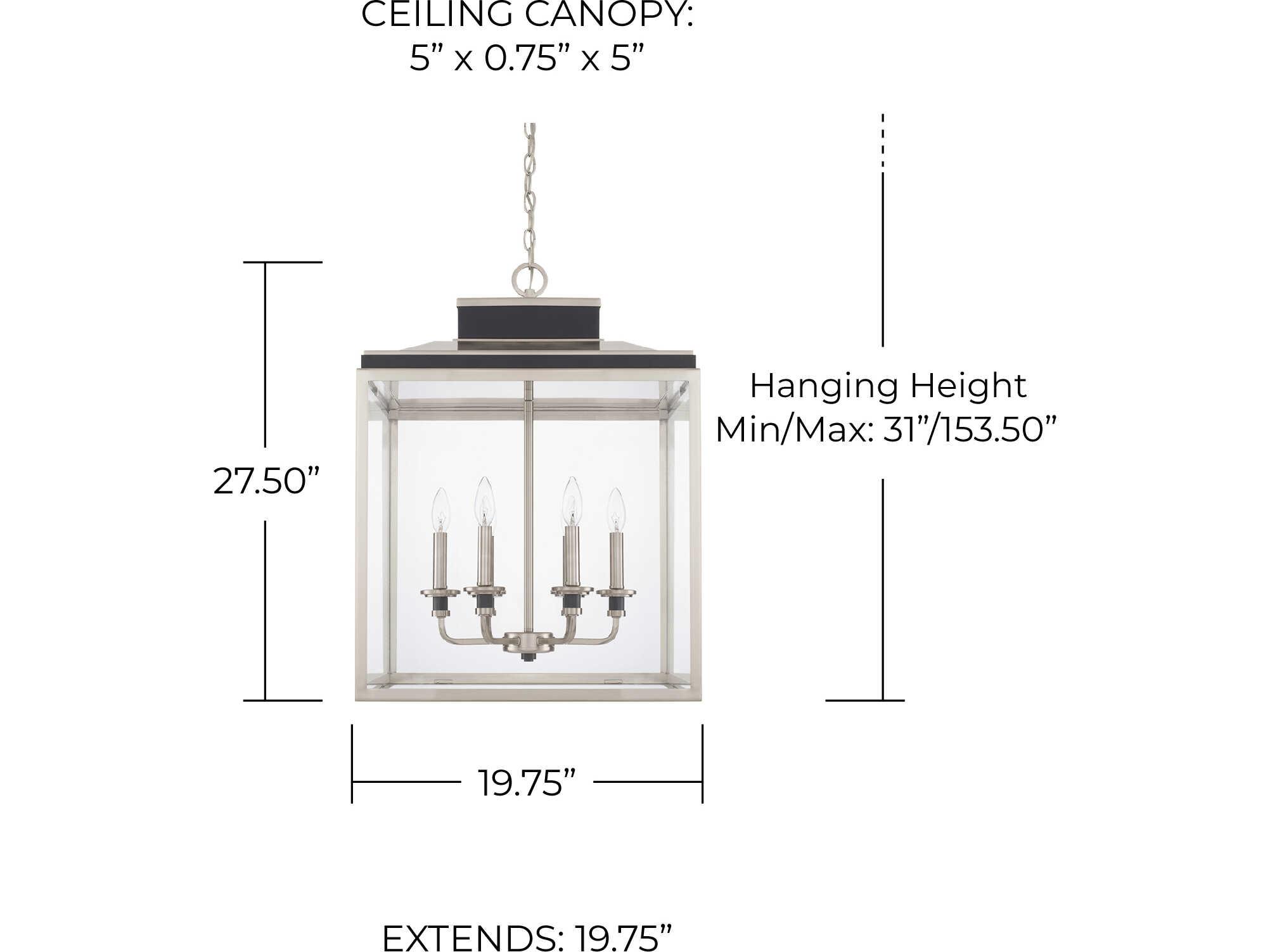 Capital Lighting Tux 6-Light Black Tie Glass Candelabra Chandelier