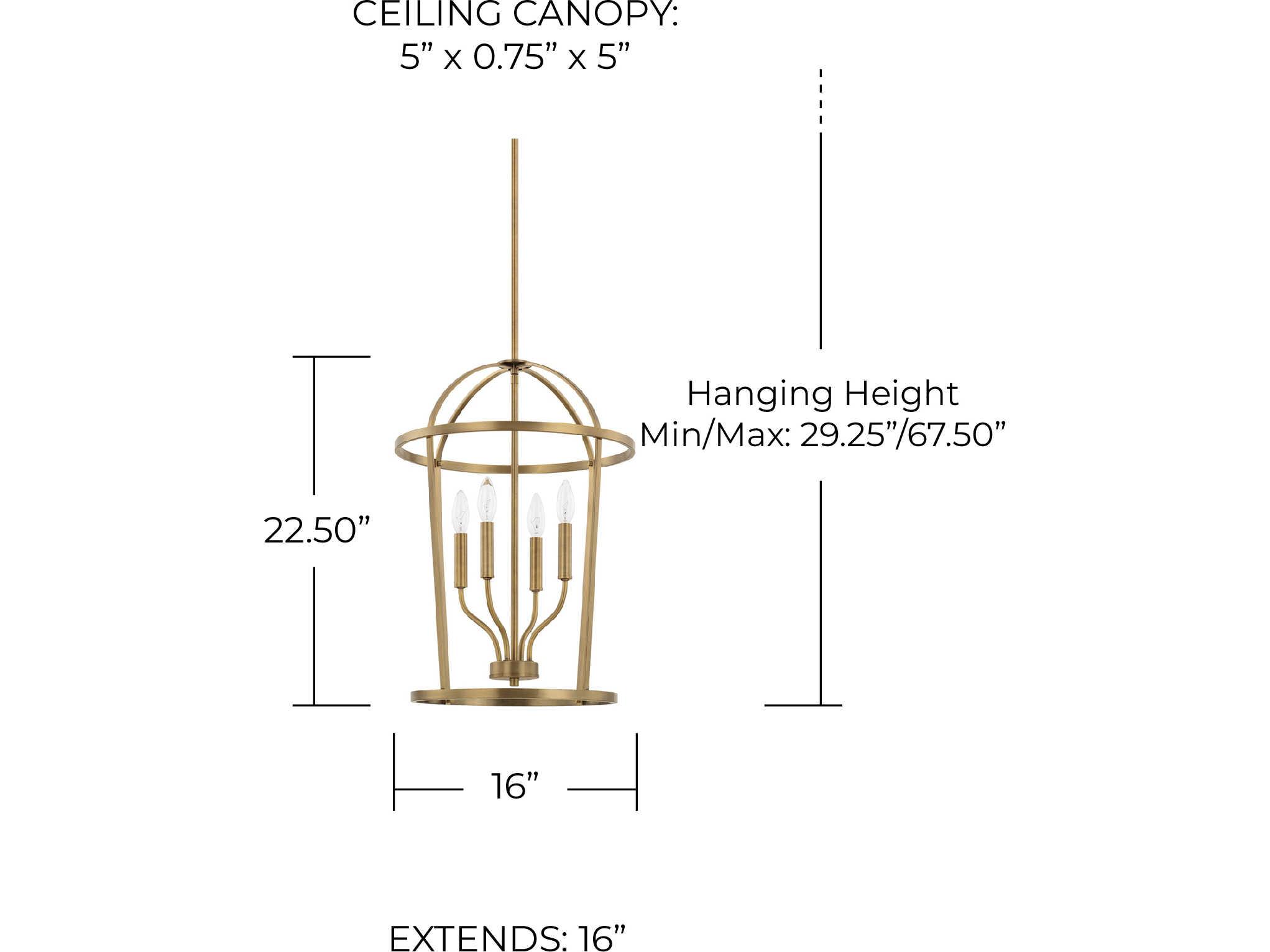 Capital Lighting Greyson 4-Light Matte Black Pendant