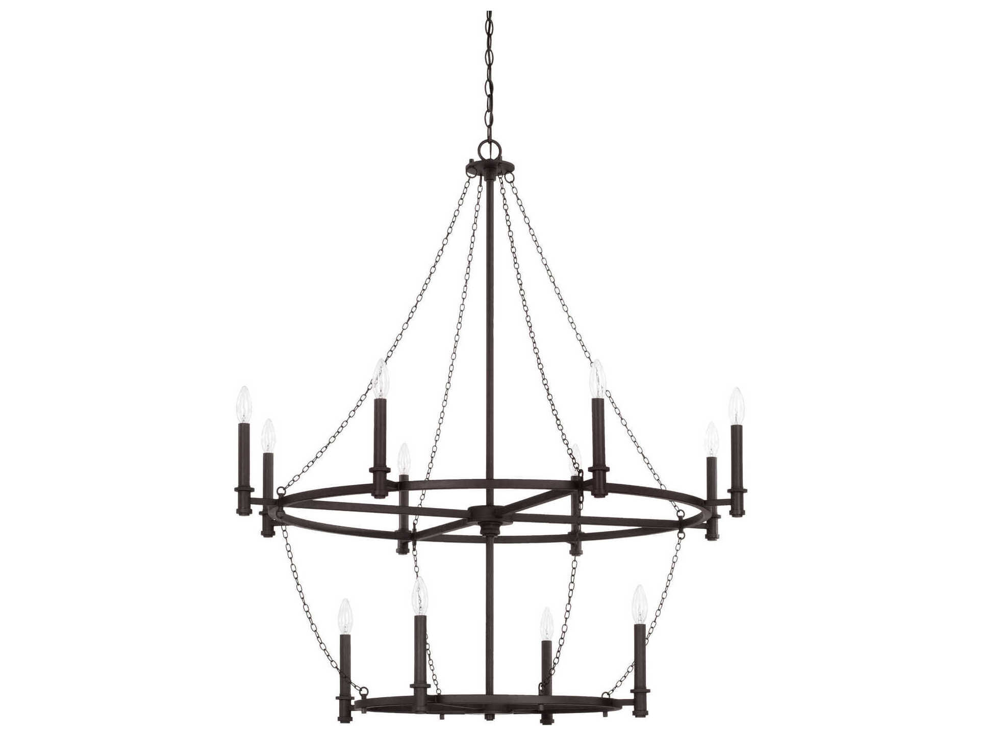 Capital Lighting Lancaster 12-Light Black Iron Chandelier