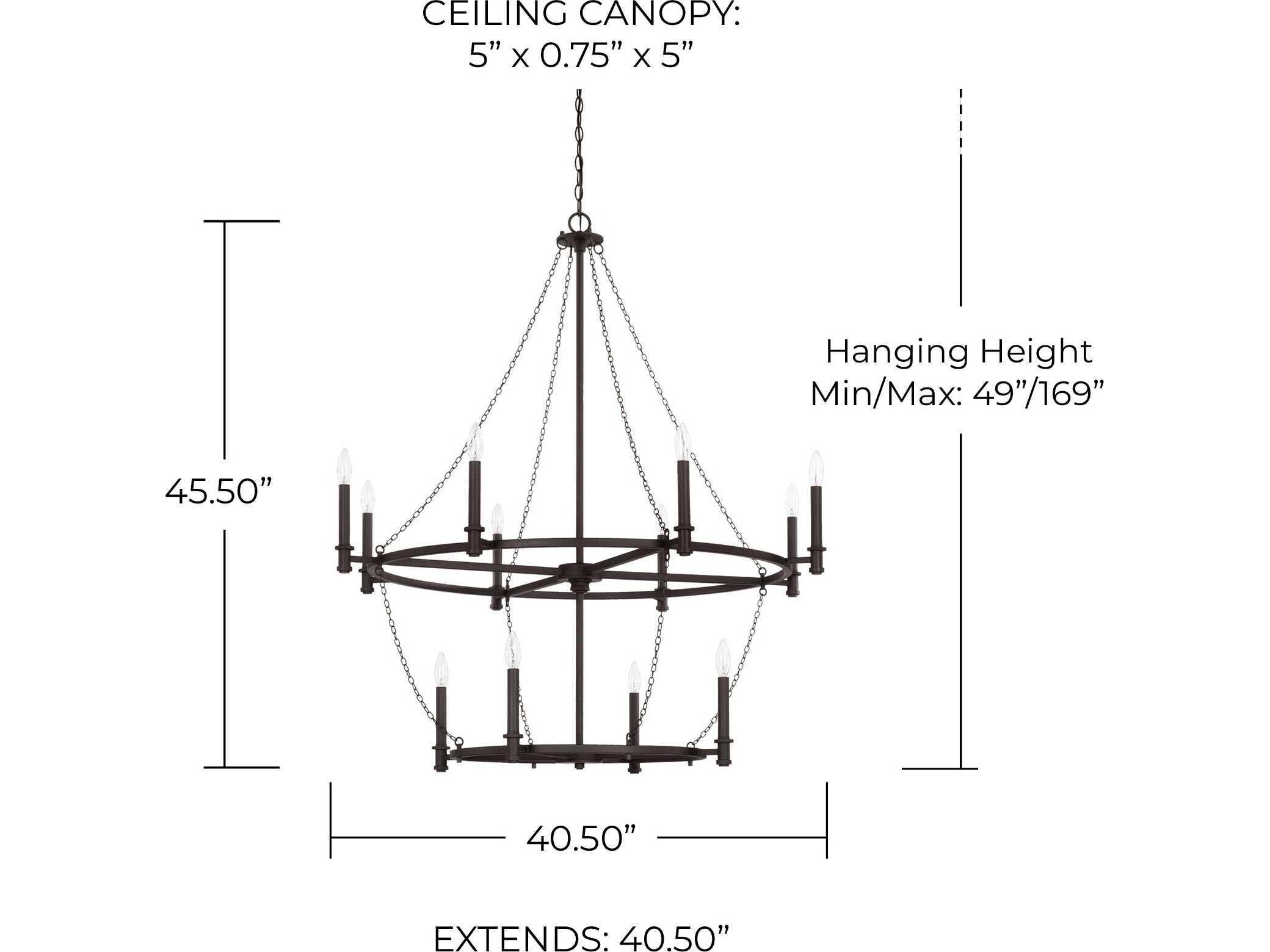 Capital Lighting Lancaster 12-Light Black Iron Chandelier