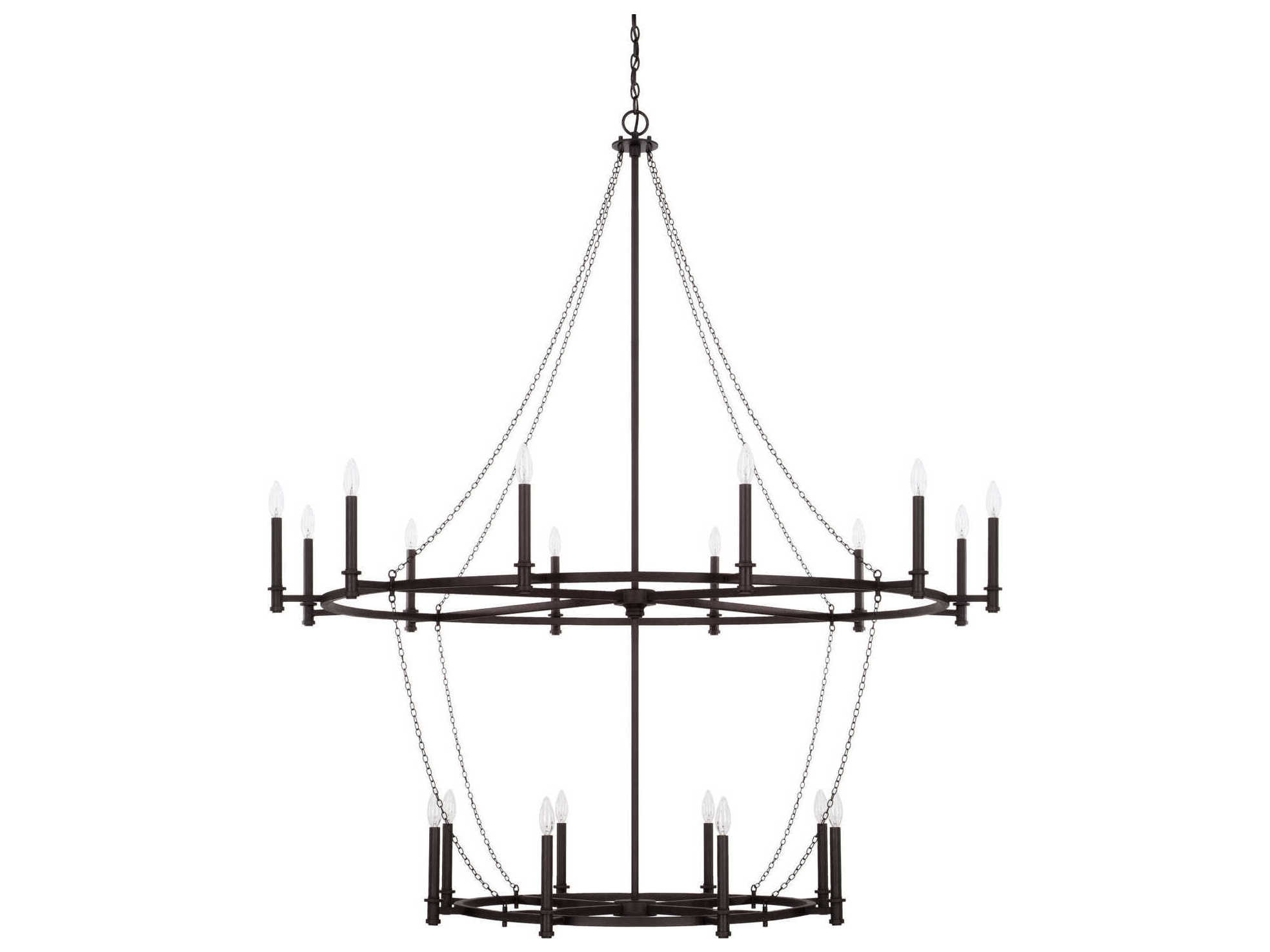 Capital Lighting Lancaster 20-Light Black Iron Tiered Chandelier