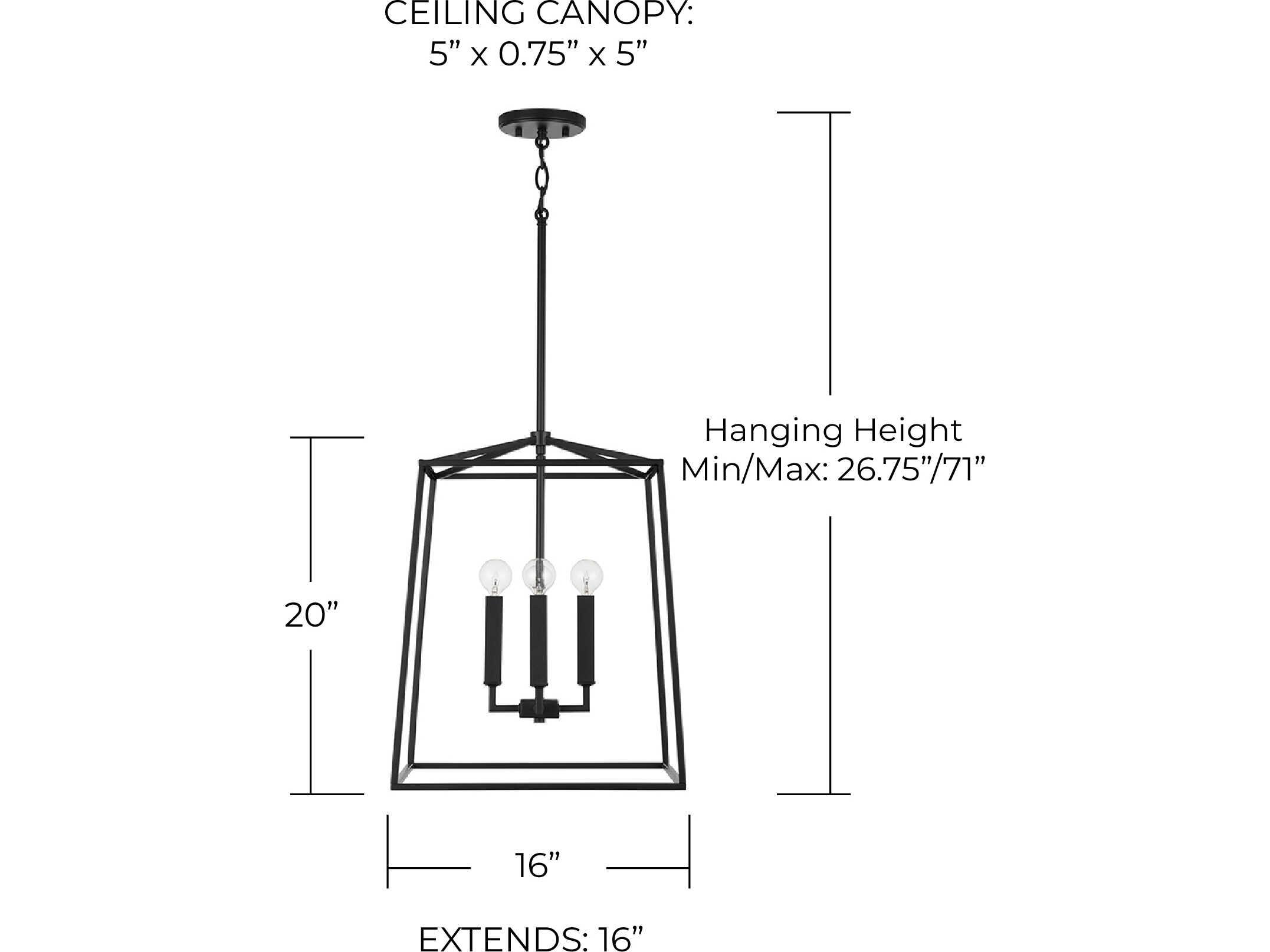 Capital Lighting Thea 4-Light Matte Black Candelabra Chandelier