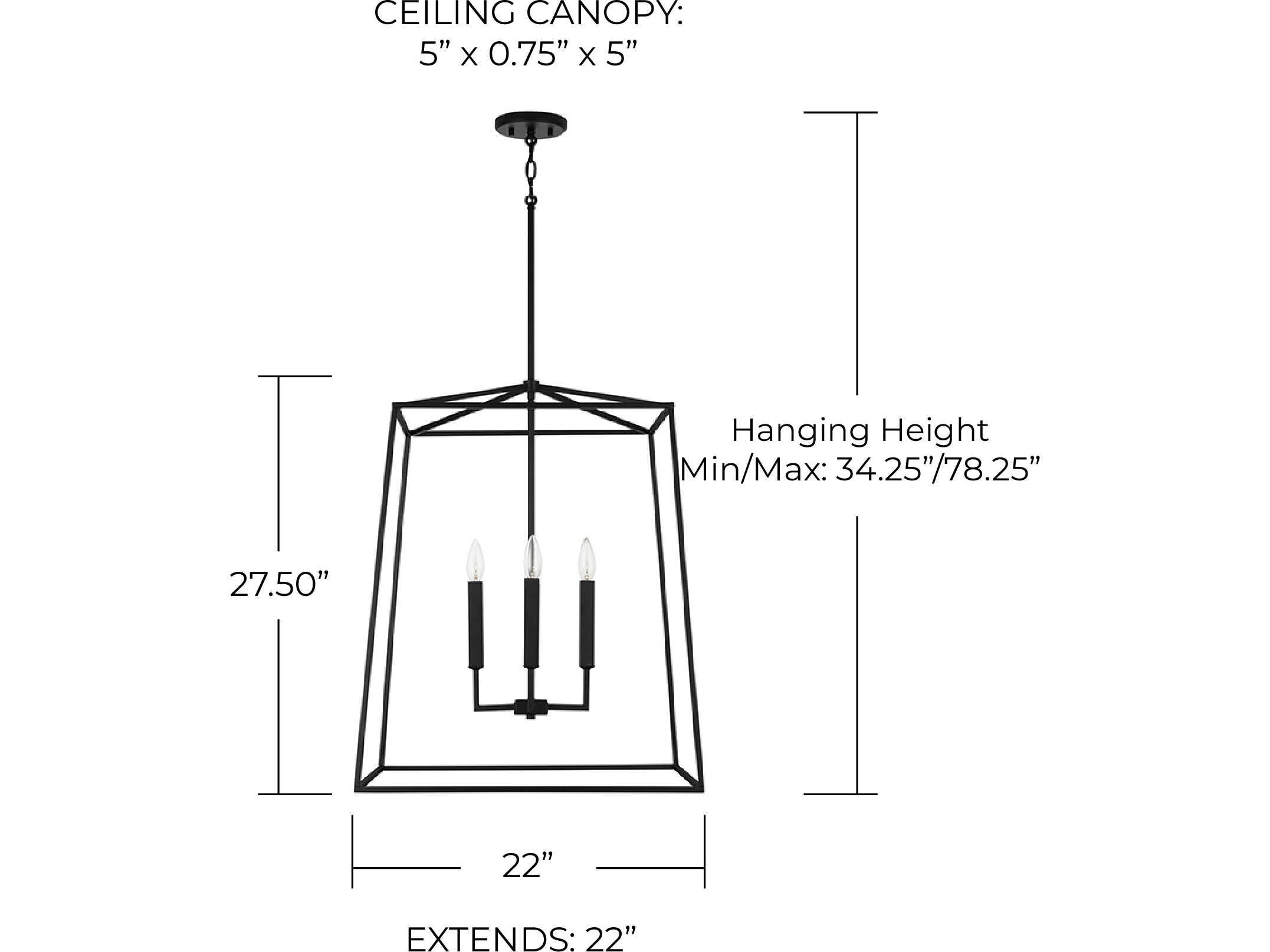 Capital Lighting Thea 4-Light Matte Black Candelabra Chandelier