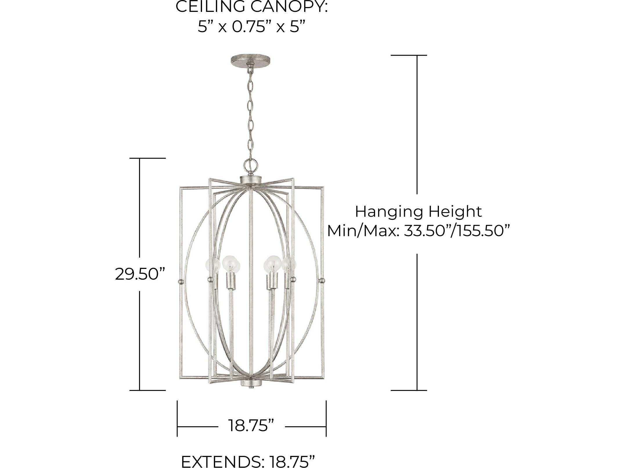 Capital Lighting Oran 6-Light Antique Silver Candelabra Chandelier
