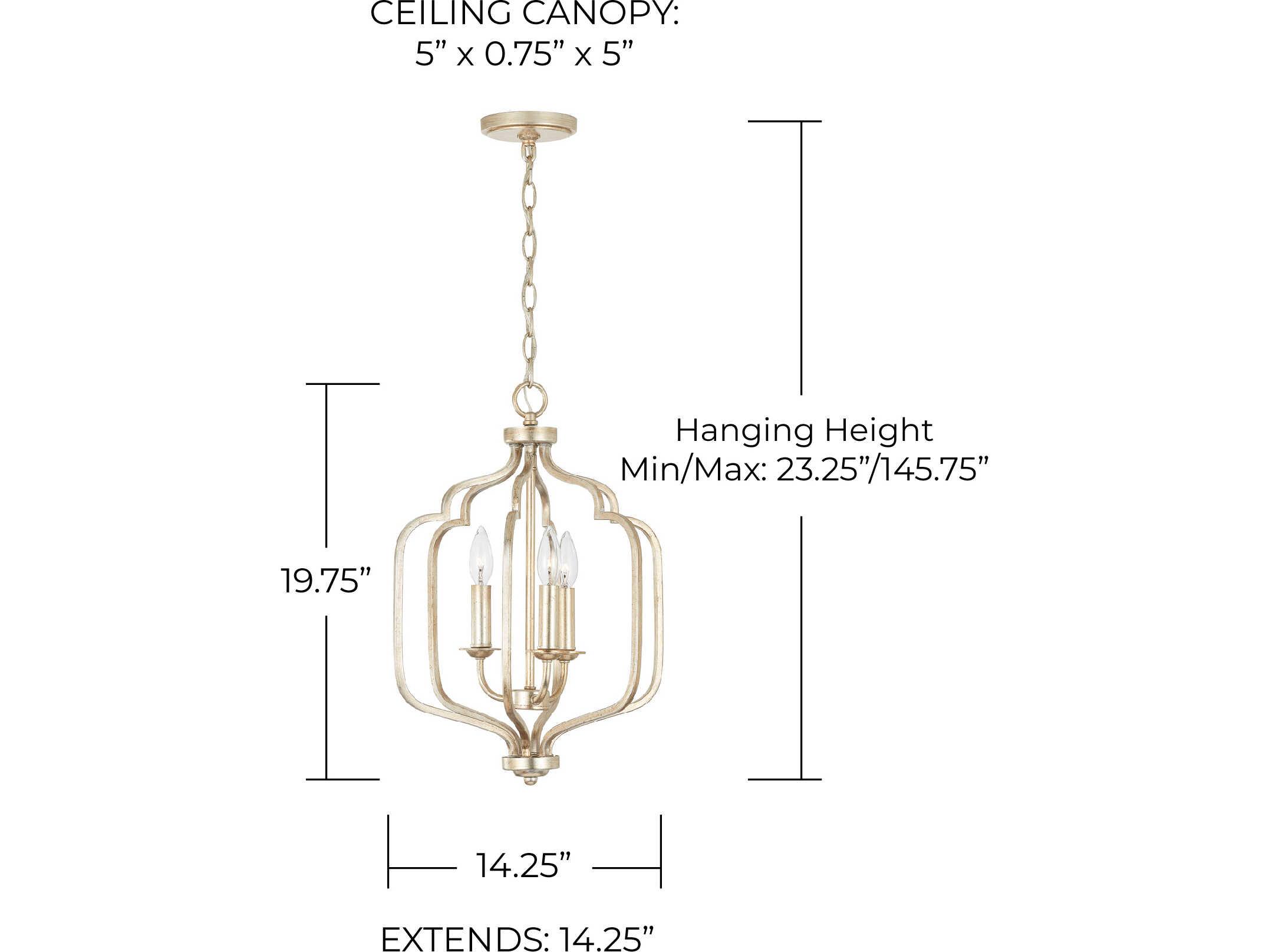 Capital Lighting Ophelia 3-Light Winter Gold Candelabra Chandelier