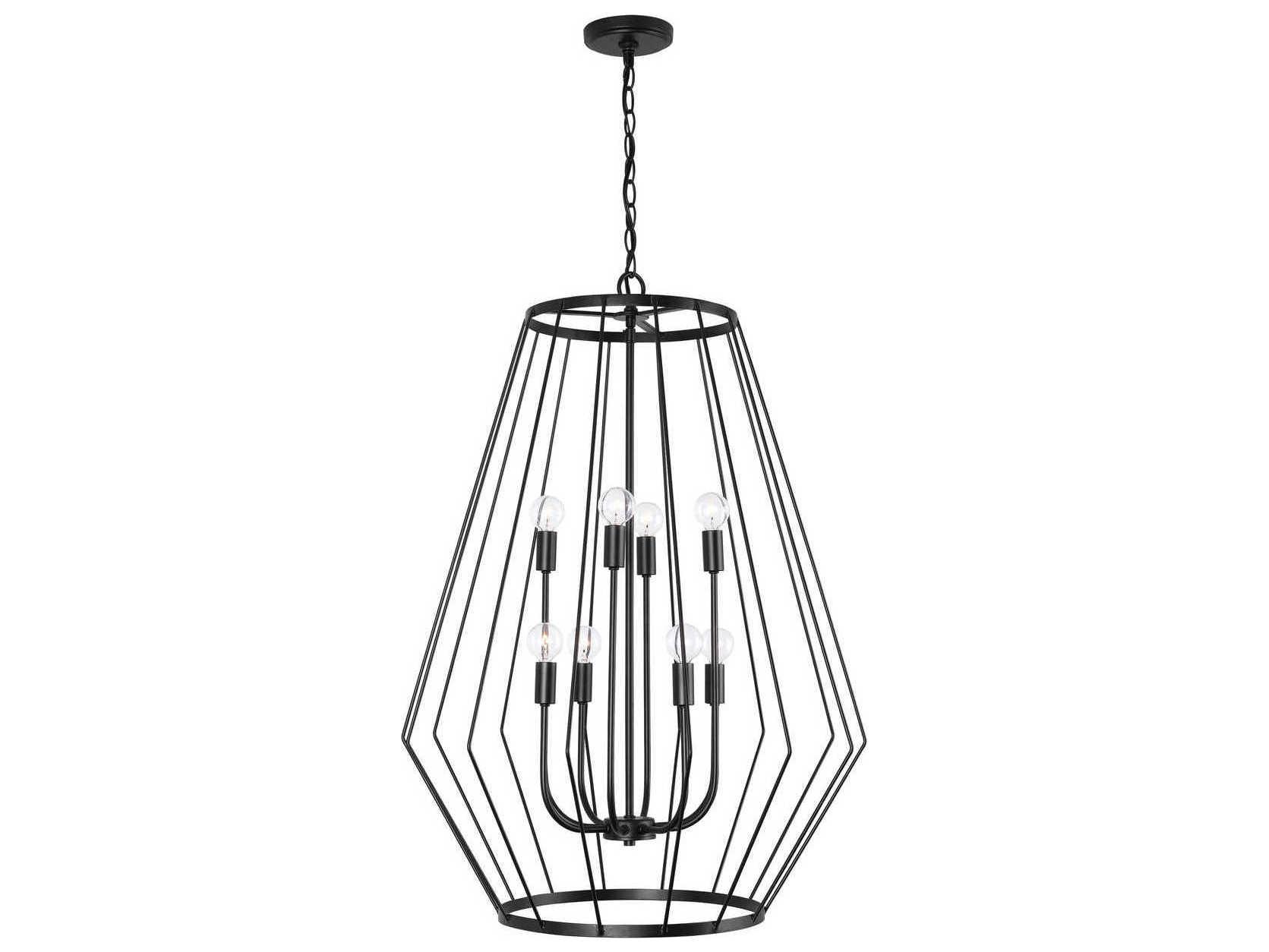 Capital Lighting Corey 8-Light Matte Black Candelabra Tiered Chandelier