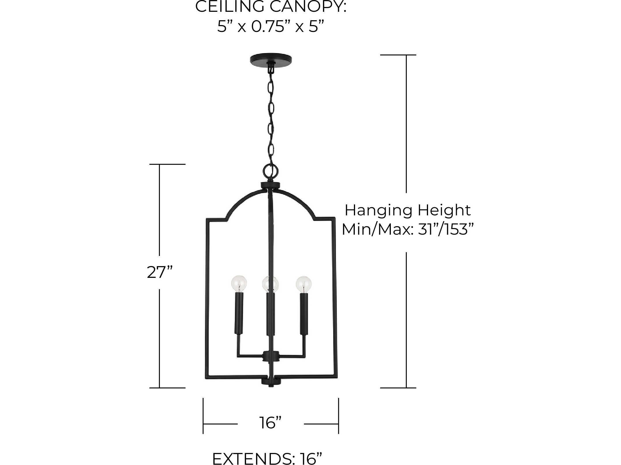 Capital Lighting Carter 4-Light Matte Black Candelabra Chandelier