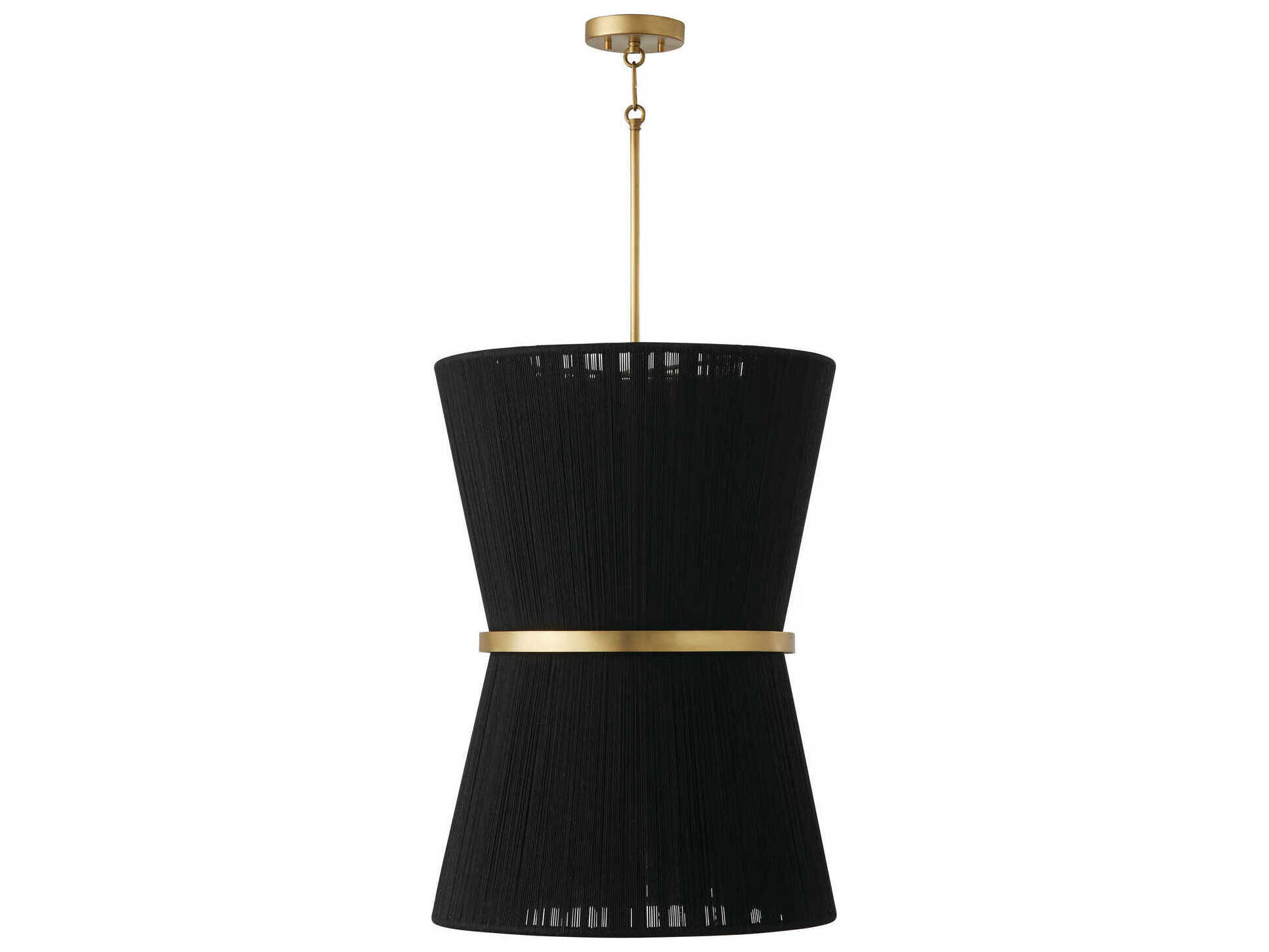 Capital Lighting Cecilia 6-Light Black Rope Patinaed Brass Pendant