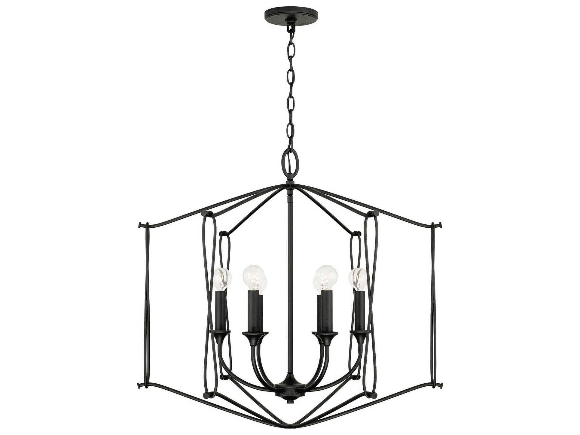 Capital Lighting Bentley 6-Light Black Iron Pendant