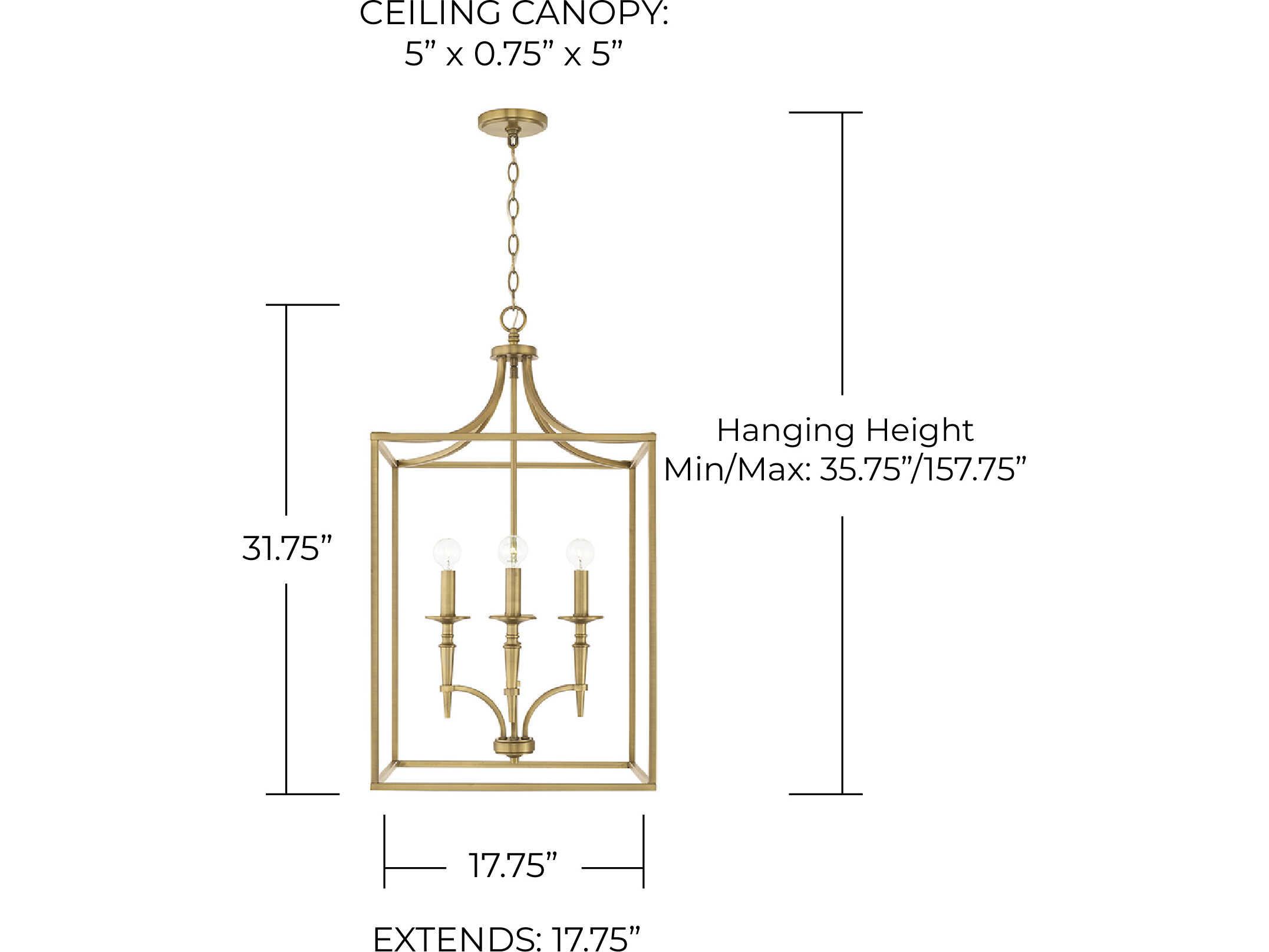 Capital Lighting Abbie 4-Light Aged Brass Pendant
