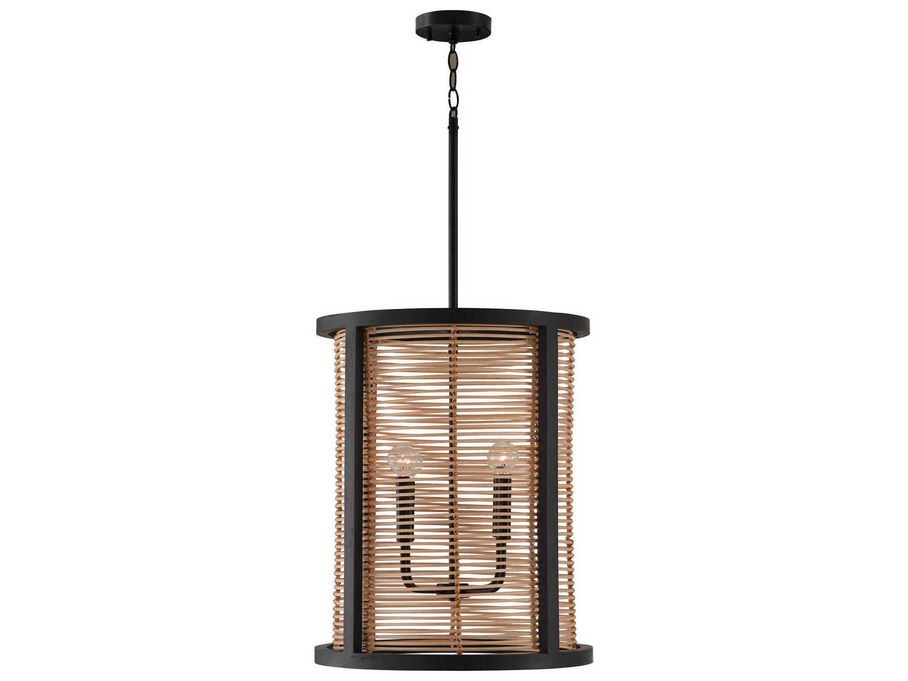 Capital Lighting Rico 4-Light Flat Black Candelabra Cylinder Chandelier