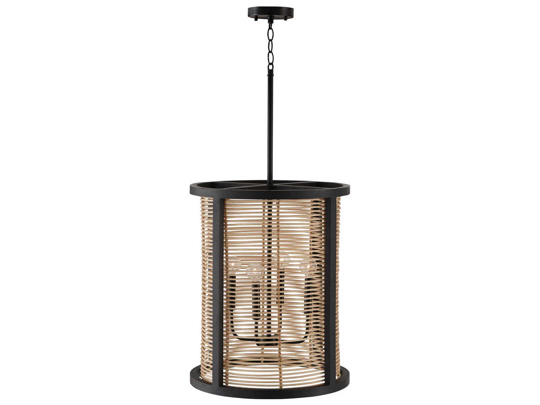 Capital Lighting Rico 4-Light Flat Black Candelabra Cylinder Chandelier