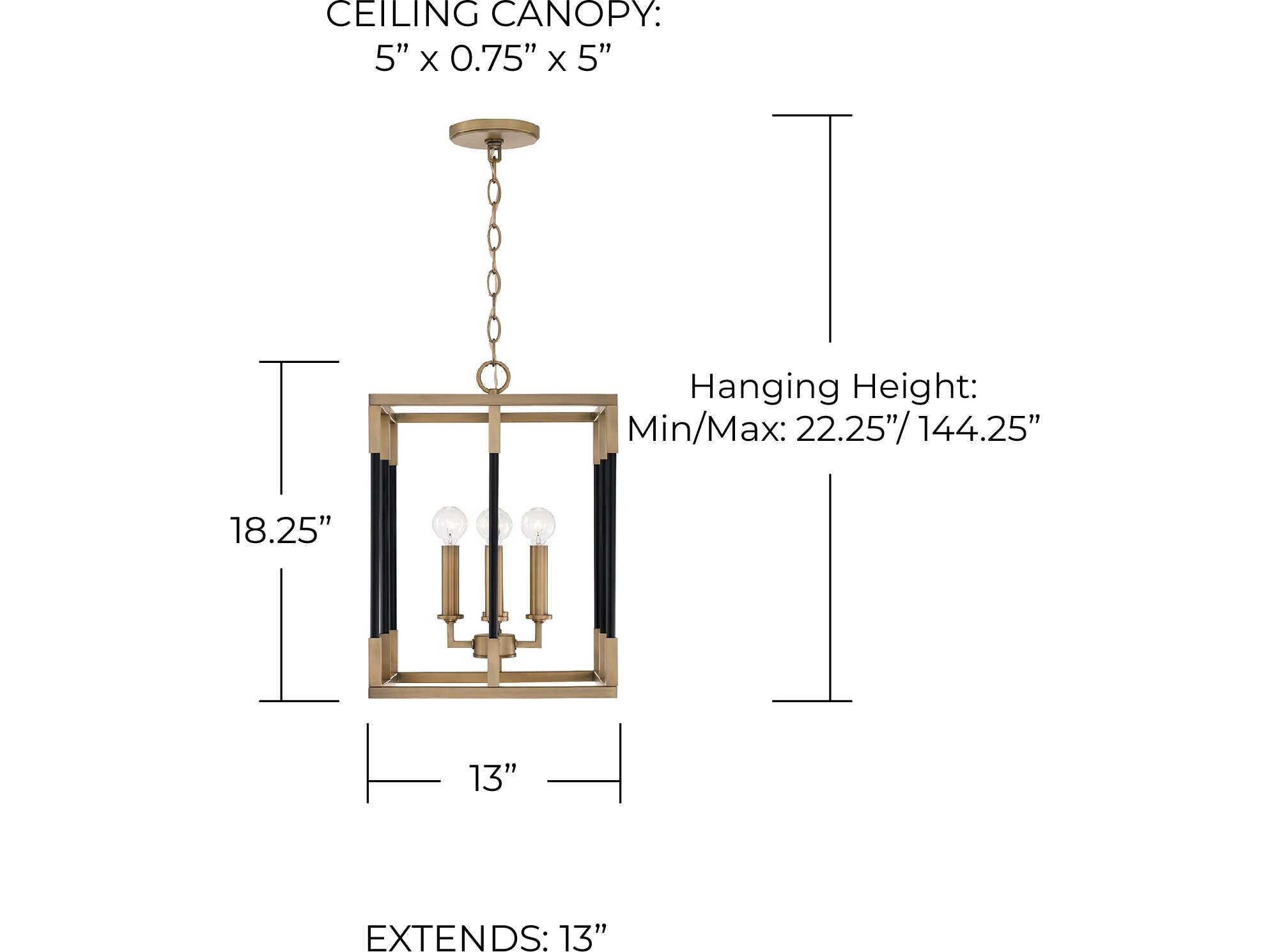 Capital Lighting Bleeker 4-Light Aged Brass And Black Candelabra Chandelier