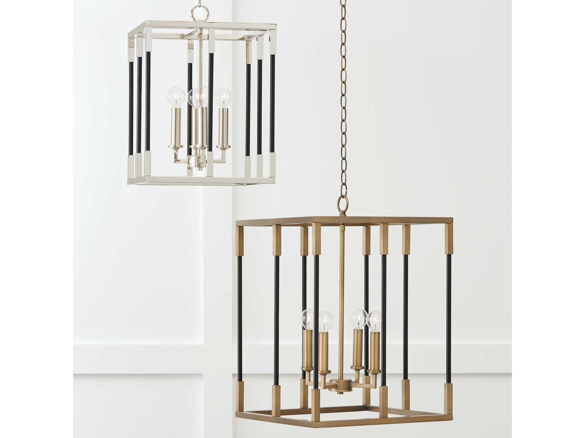 Capital Lighting Bleeker 4-Light Aged Brass And Black Candelabra Chandelier