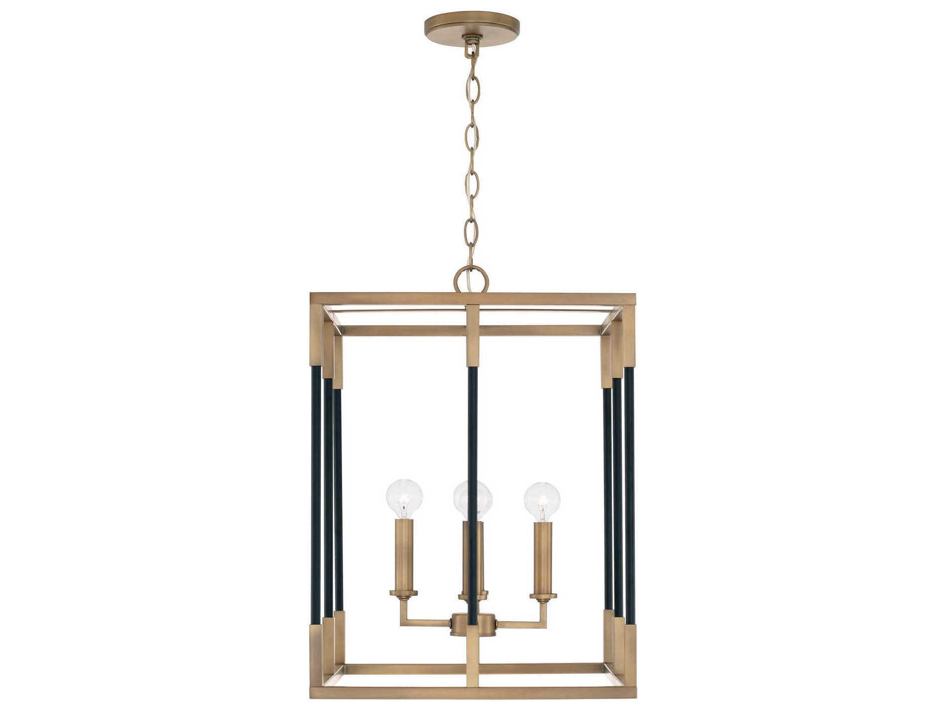 Capital Lighting Bleeker 4-Light Aged Brass And Black Candelabra Chandelier