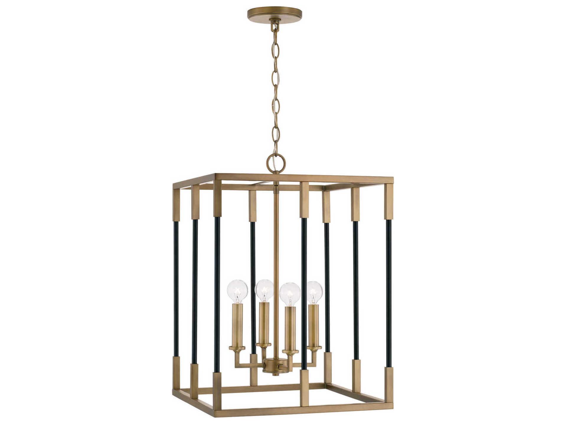 Capital Lighting Bleeker 4-Light Aged Brass And Black Candelabra Chandelier
