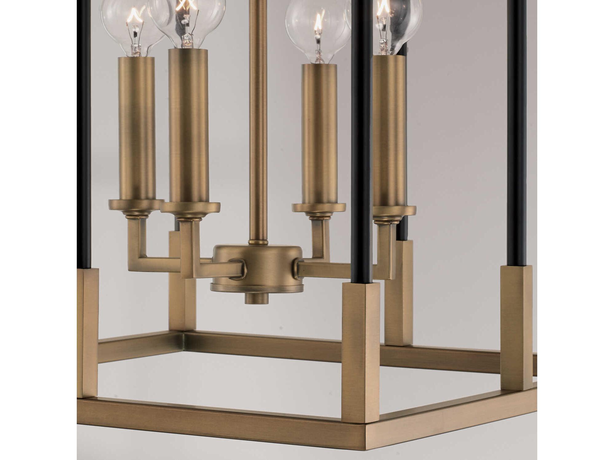 Capital Lighting Bleeker 4-Light Aged Brass And Black Candelabra Chandelier