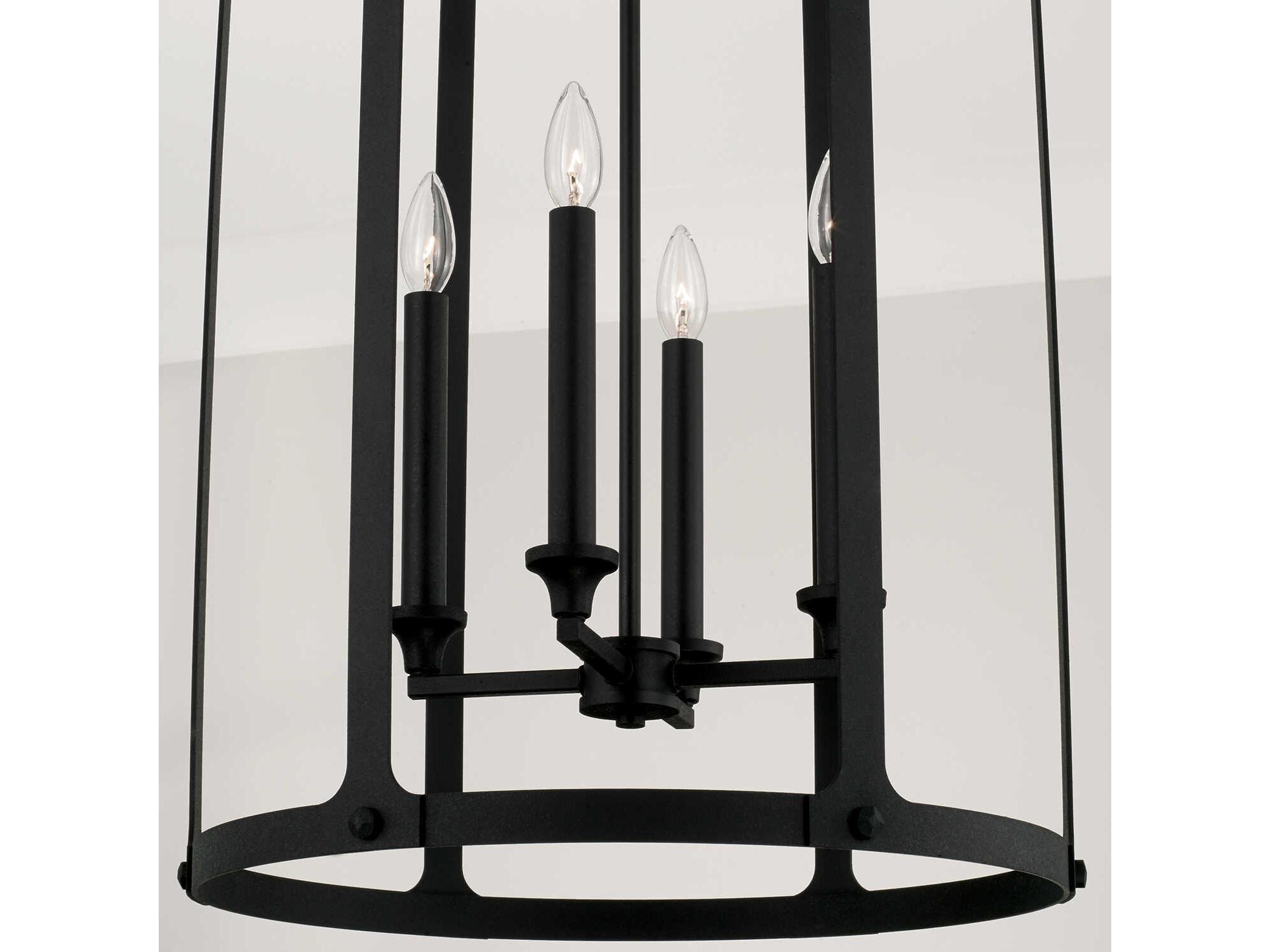 Capital Lighting Brennen 4-Light Black Iron Candelabra Cylinder Chandelier