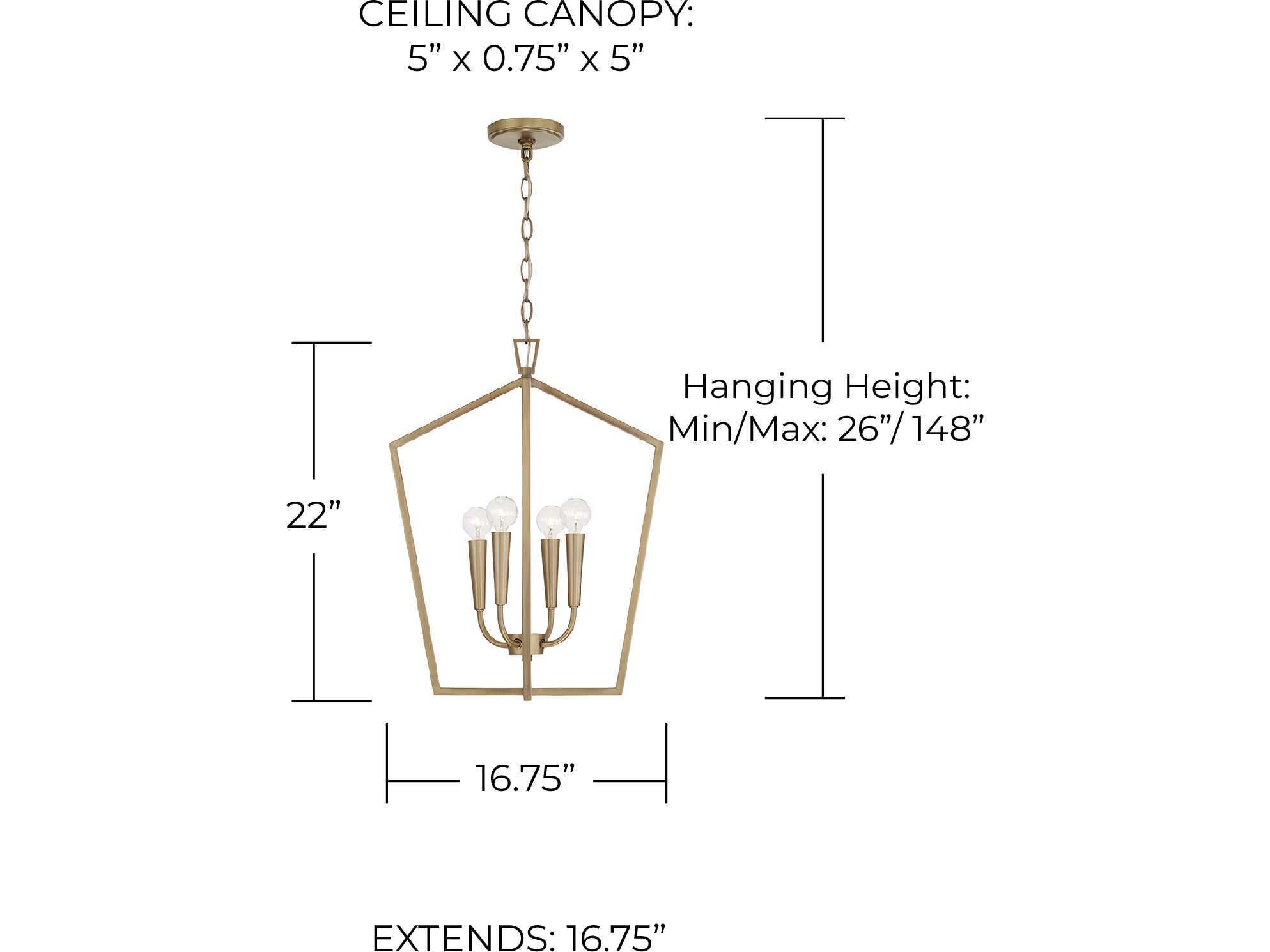 Capital Lighting Holden 4-Light Aged Brass Chandelier