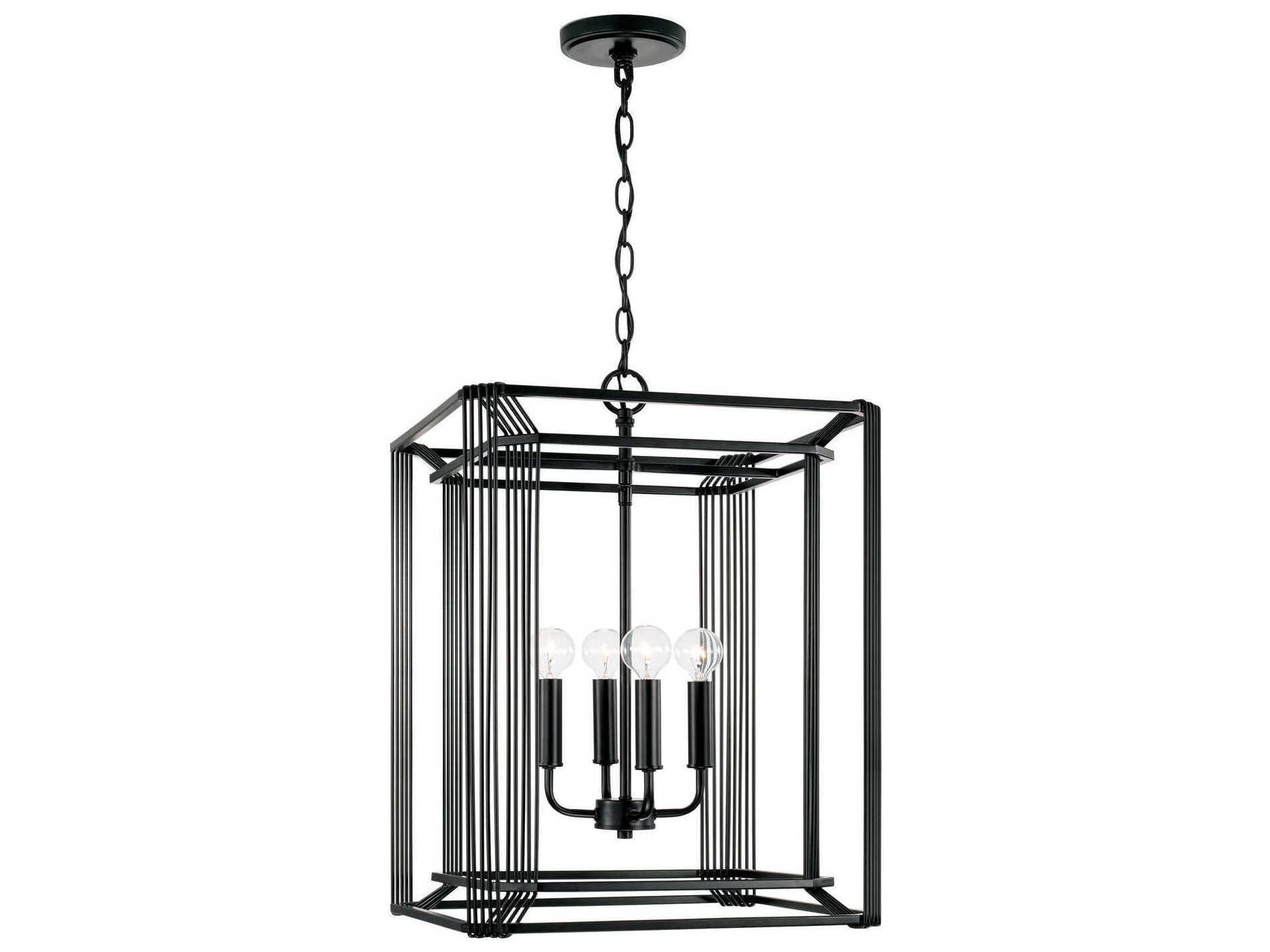 Capital Lighting Lennon 4-Light Matte Black Chandelier