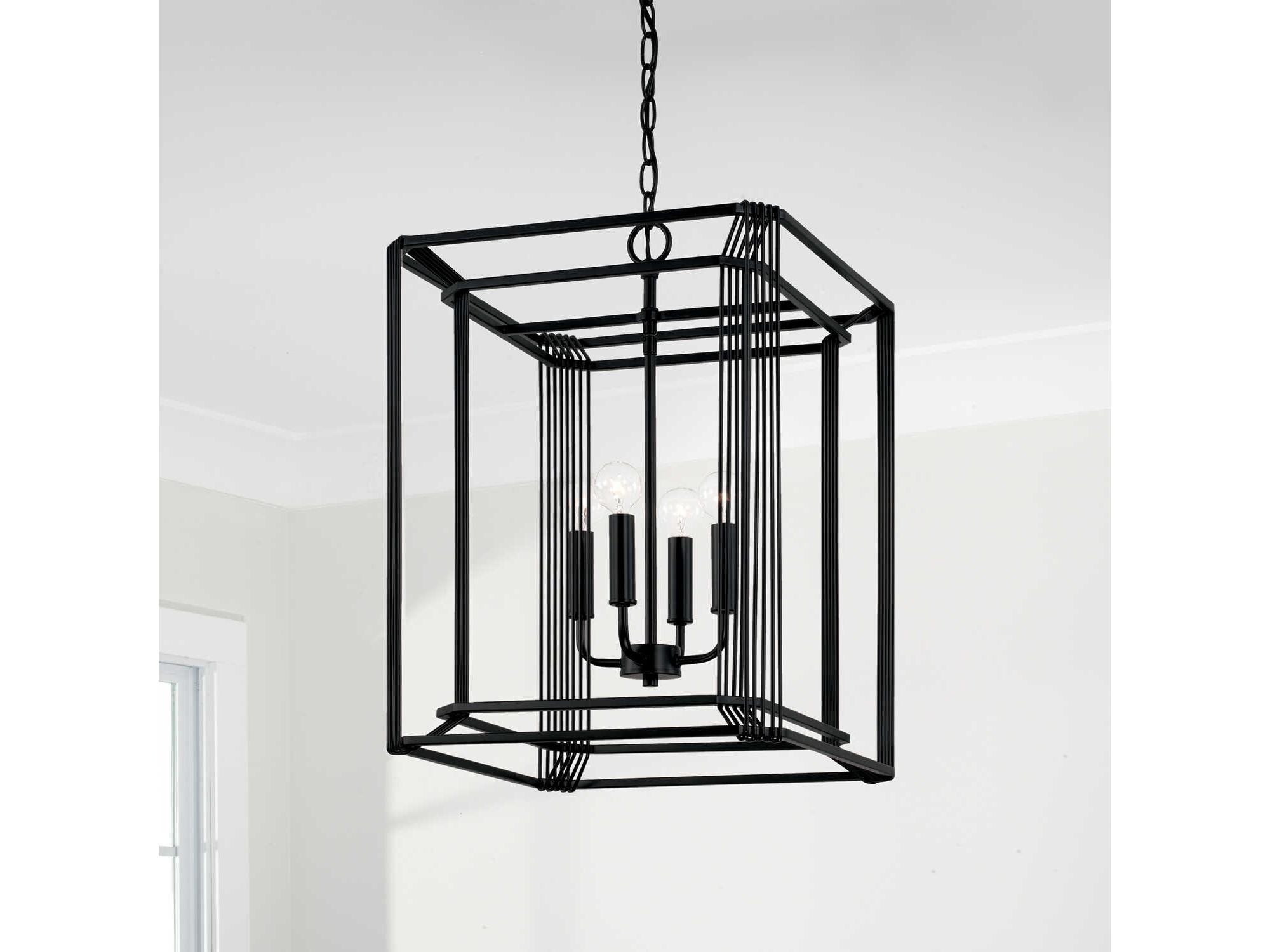 Capital Lighting Lennon 4-Light Matte Black Chandelier