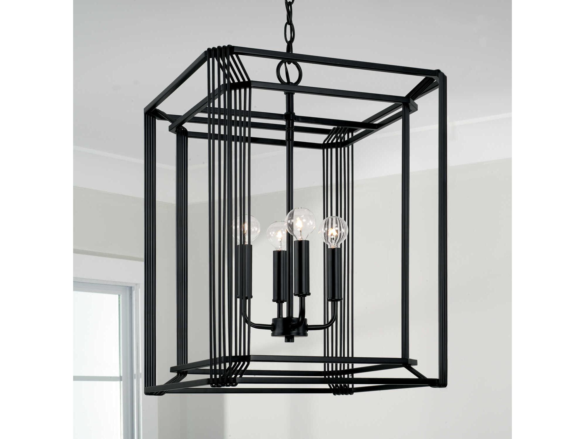 Capital Lighting Lennon 4-Light Matte Black Chandelier