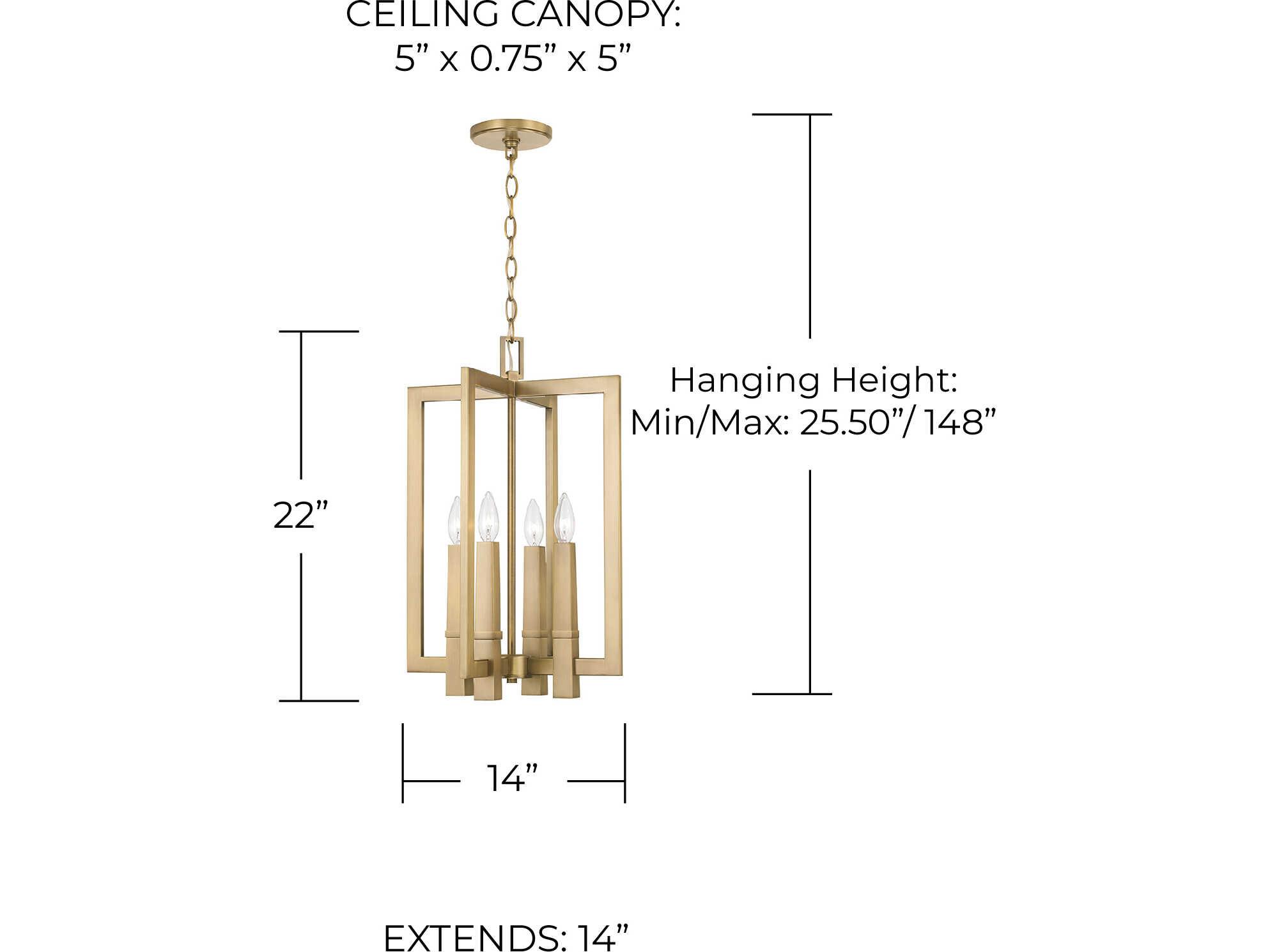 Capital Lighting Blake 4-Light Aged Brass Geometric Pendant