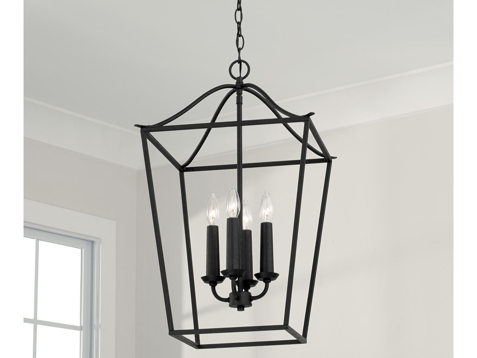 Capital Lighting Grady 4-Light Black Iron Pendant