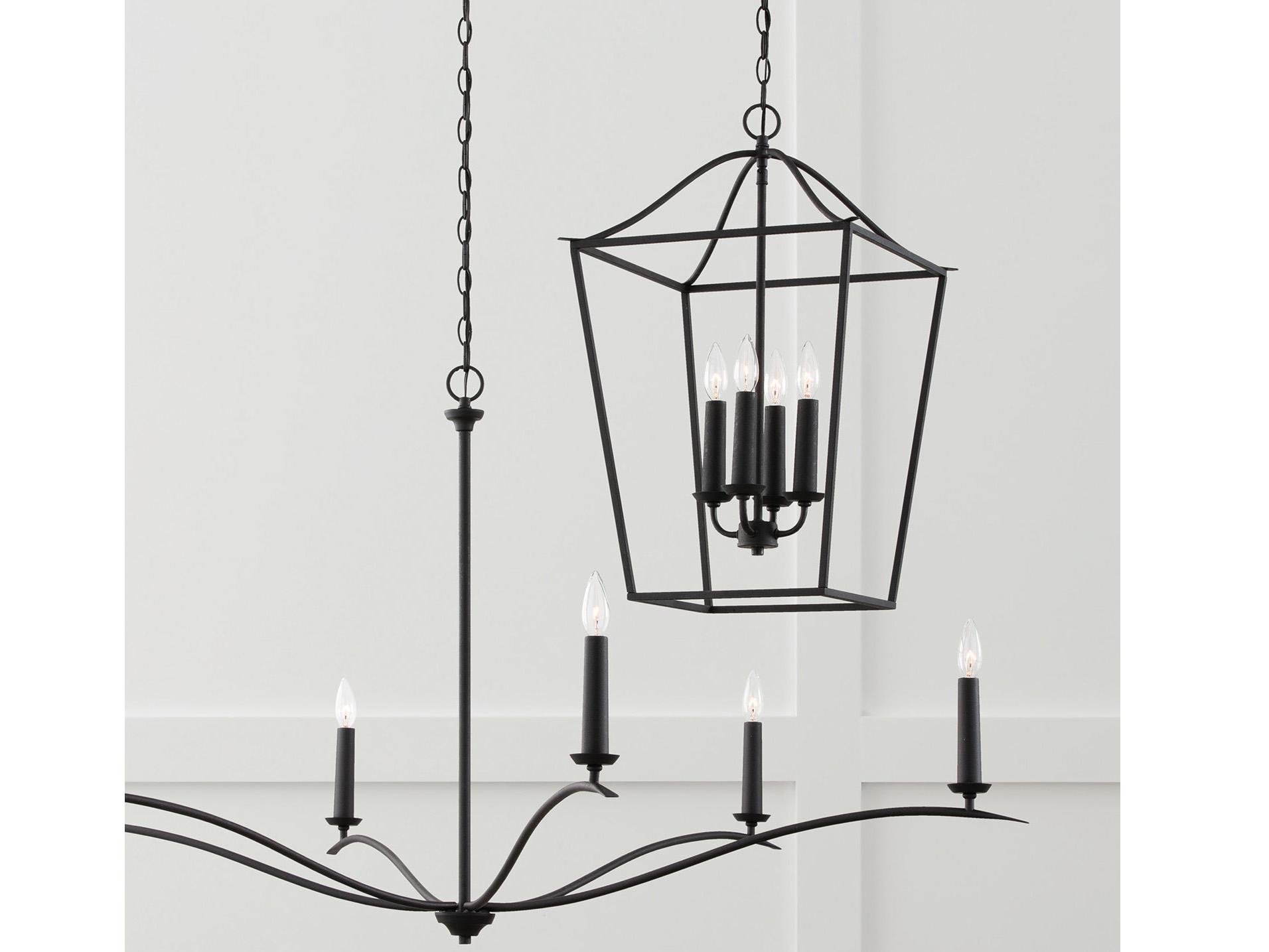 Capital Lighting Grady 4-Light Black Iron Pendant