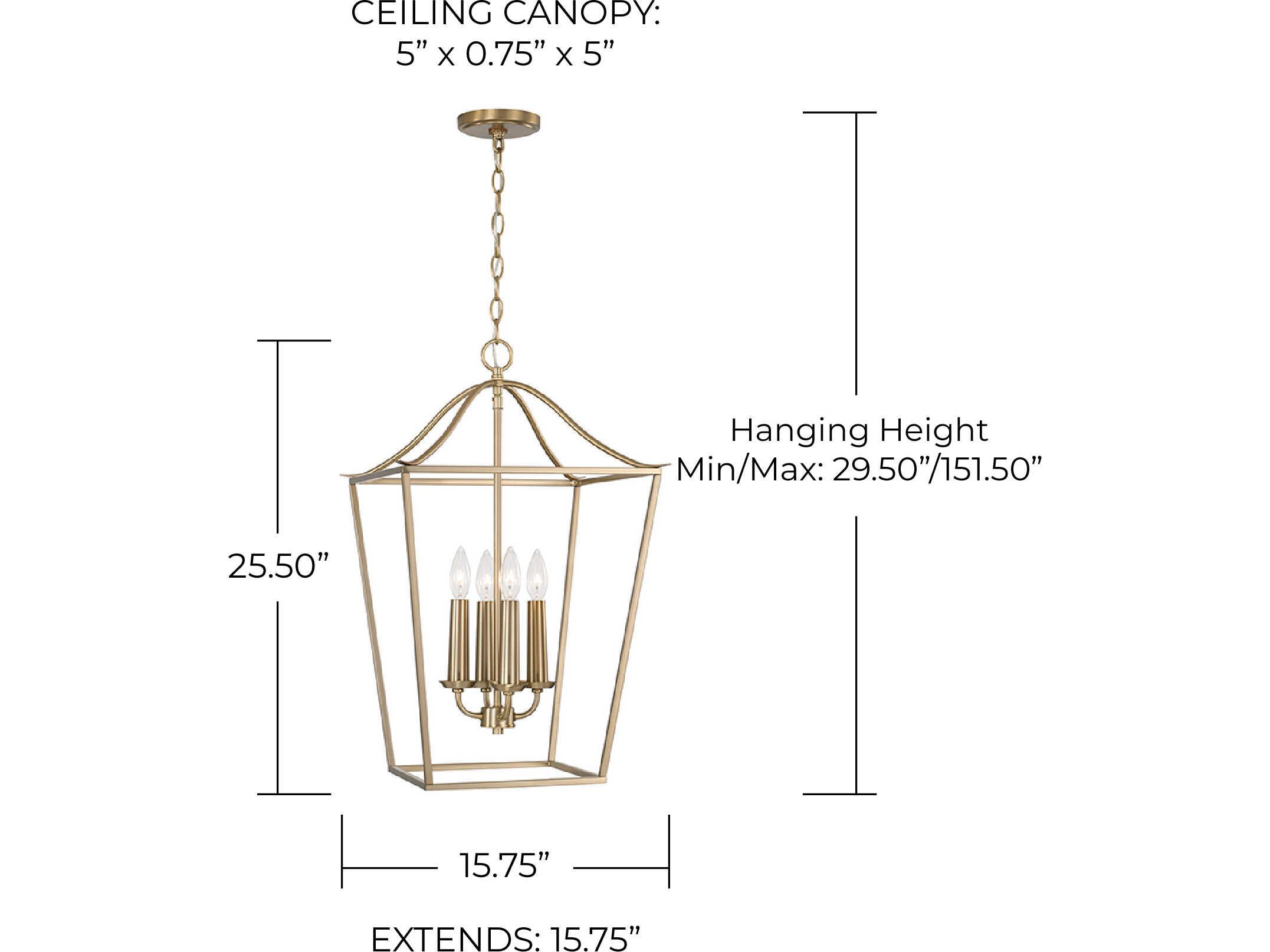 Capital Lighting Grady 4-Light Matte Brass Pendant