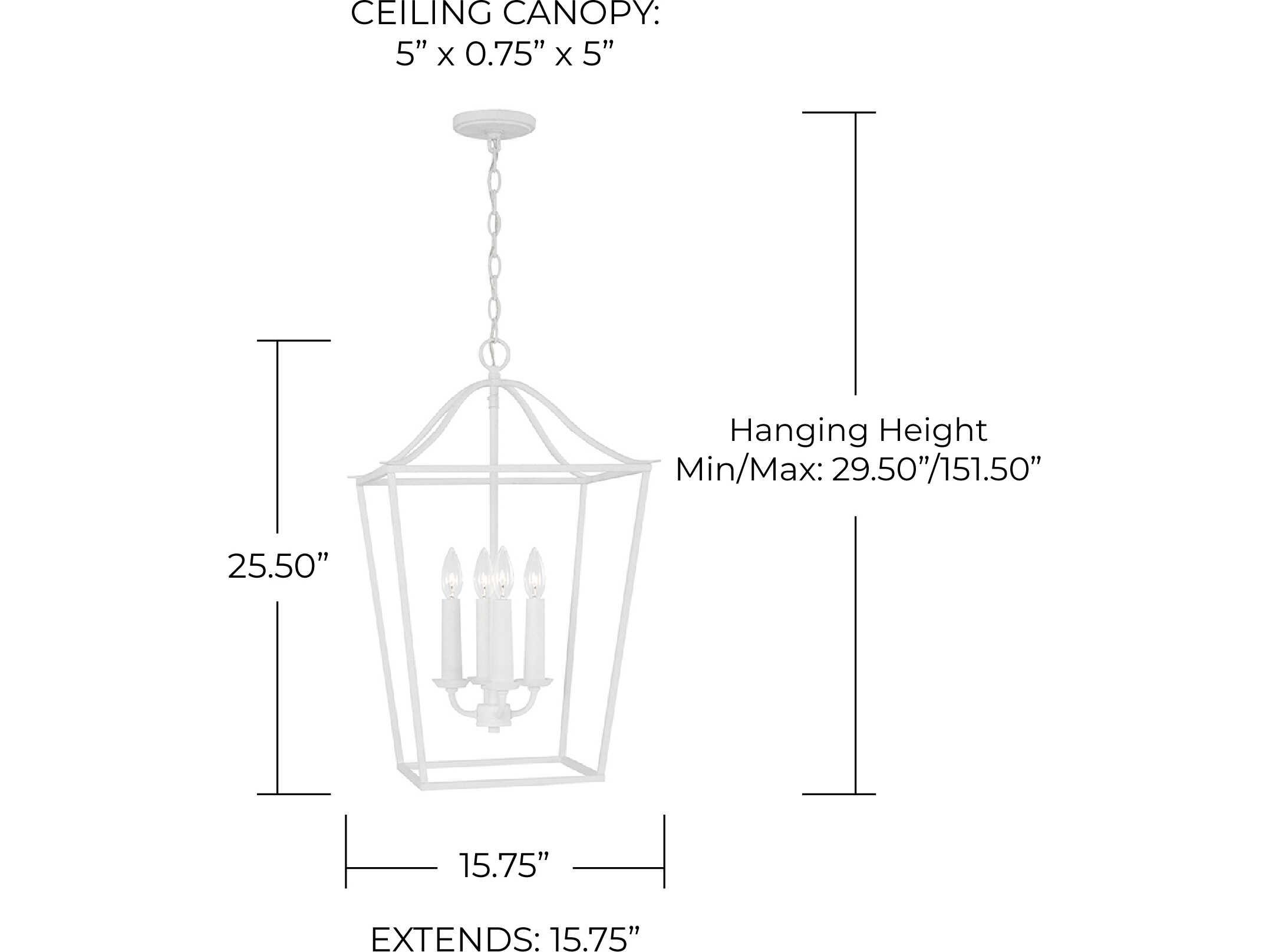 Capital Lighting Grady 4-Light Textured White Pendant